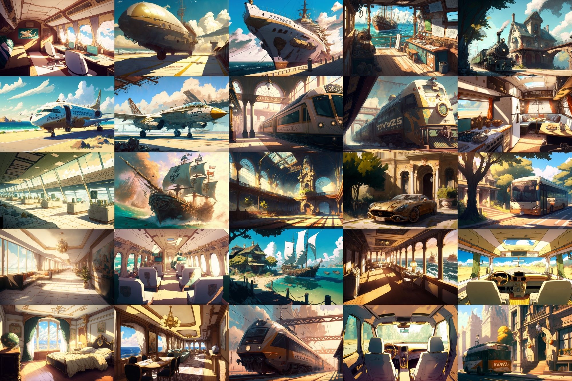 サンプル画像1:【美麗で幻想的な乗り物系の背景】著作権フリーの高解像度画像（100枚）(Game Material Store) [d_266549]