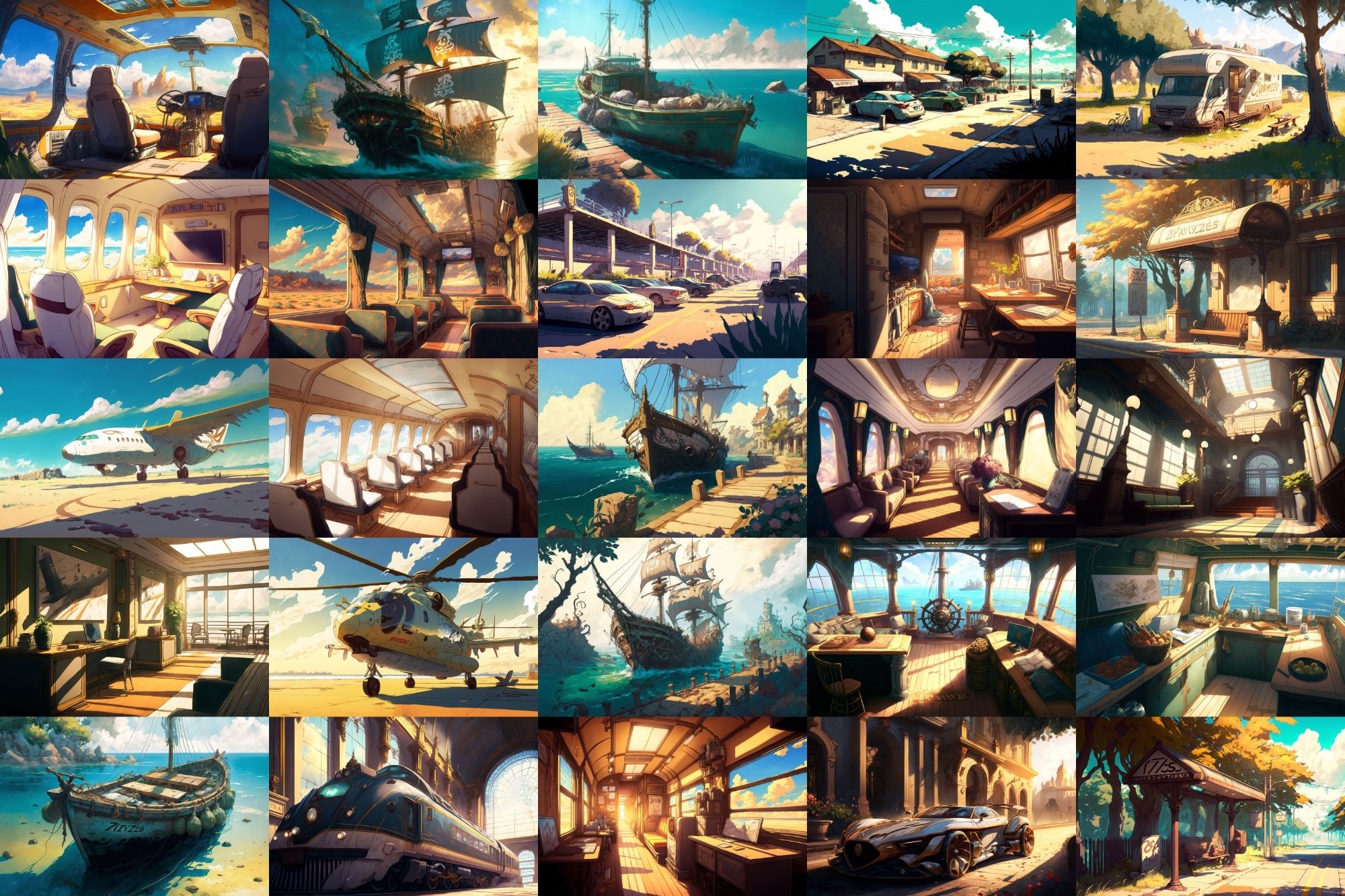 サンプル画像2:【美麗で幻想的な乗り物系の背景】著作権フリーの高解像度画像（100枚）(Game Material Store) [d_266549]