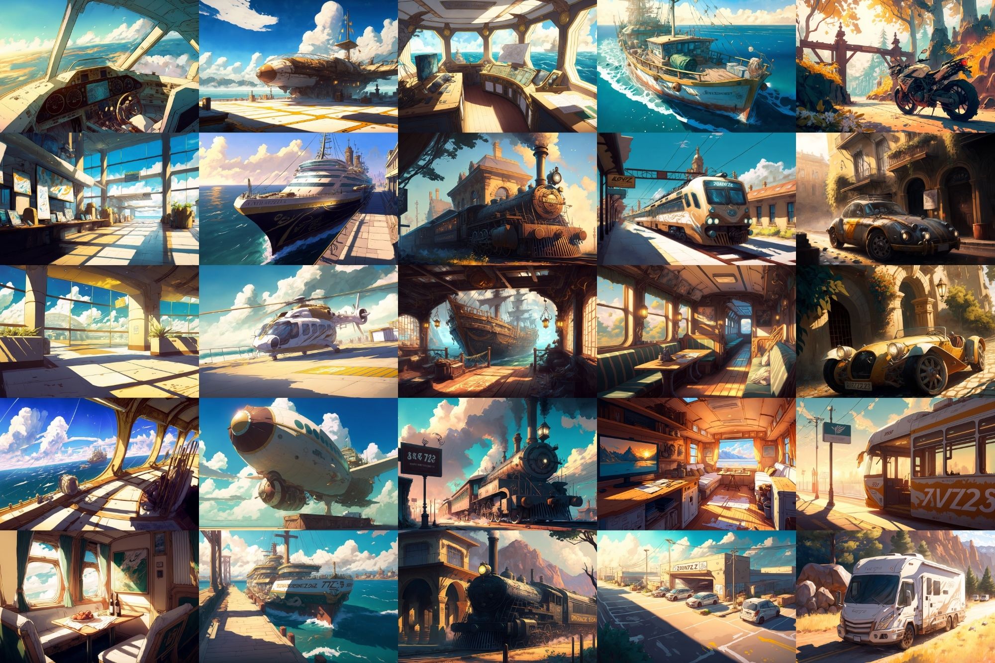 サンプル画像3:【美麗で幻想的な乗り物系の背景】著作権フリーの高解像度画像（100枚）(Game Material Store) [d_266549]