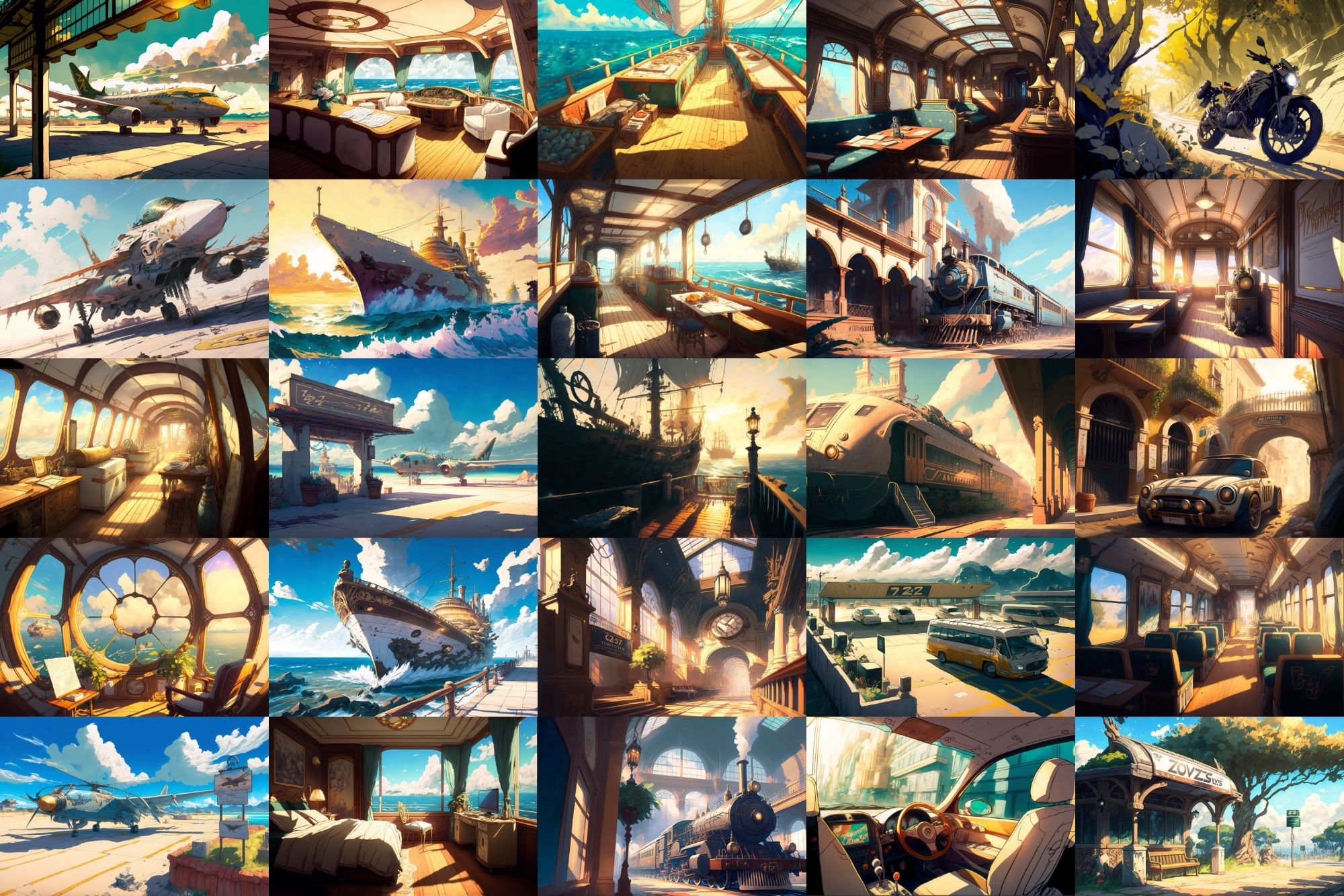 サンプル画像4:【美麗で幻想的な乗り物系の背景】著作権フリーの高解像度画像（100枚）(Game Material Store) [d_266549]