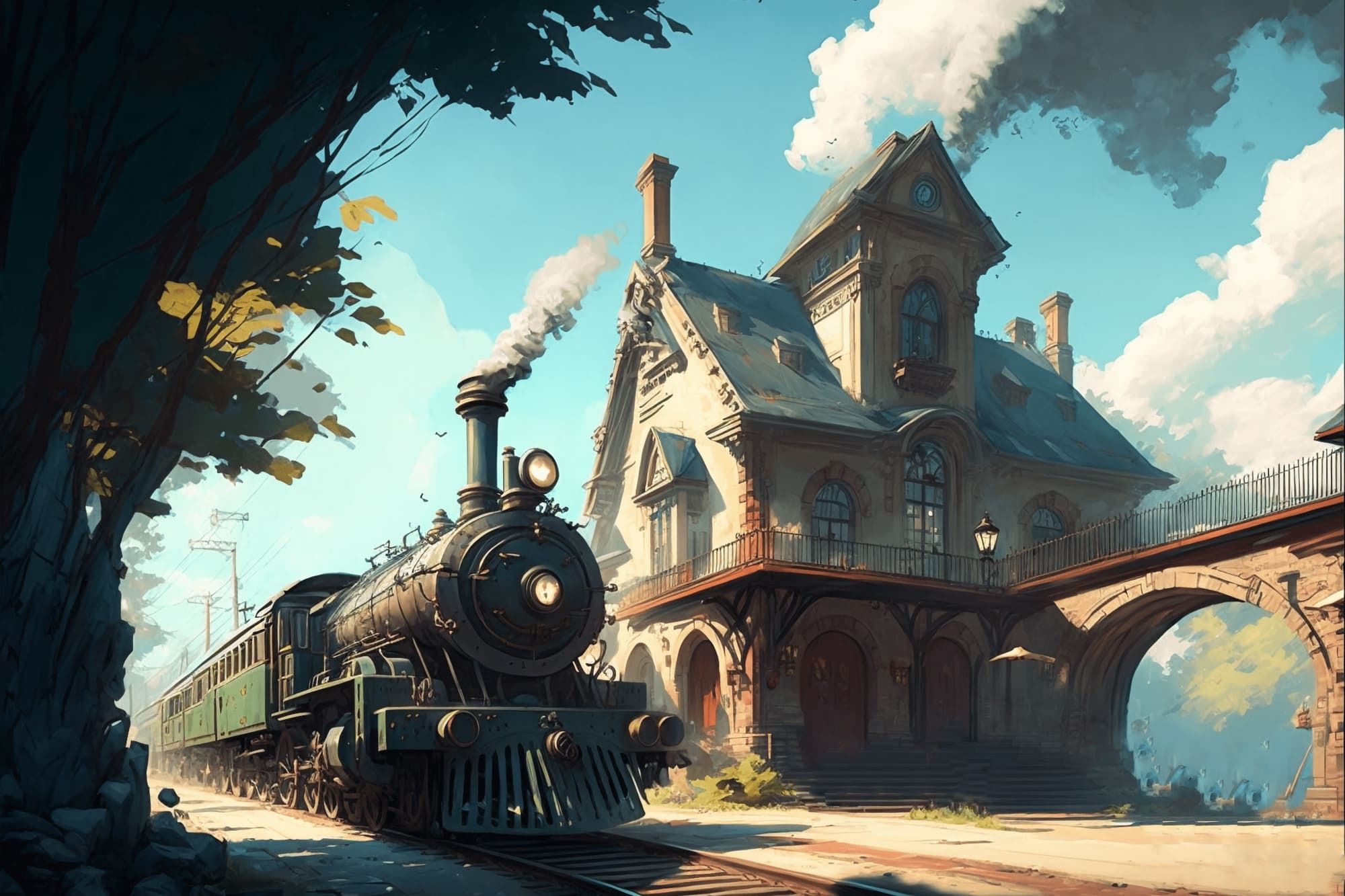 サンプル画像5:【美麗で幻想的な乗り物系の背景】著作権フリーの高解像度画像（100枚）(Game Material Store) [d_266549]