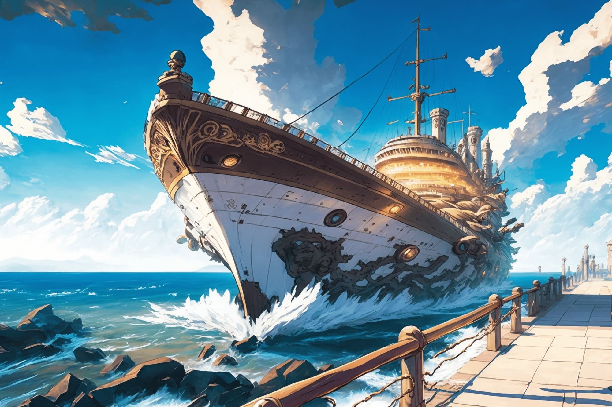 サンプル画像6:【美麗で幻想的な乗り物系の背景】著作権フリーの高解像度画像（100枚）(Game Material Store) [d_266549]