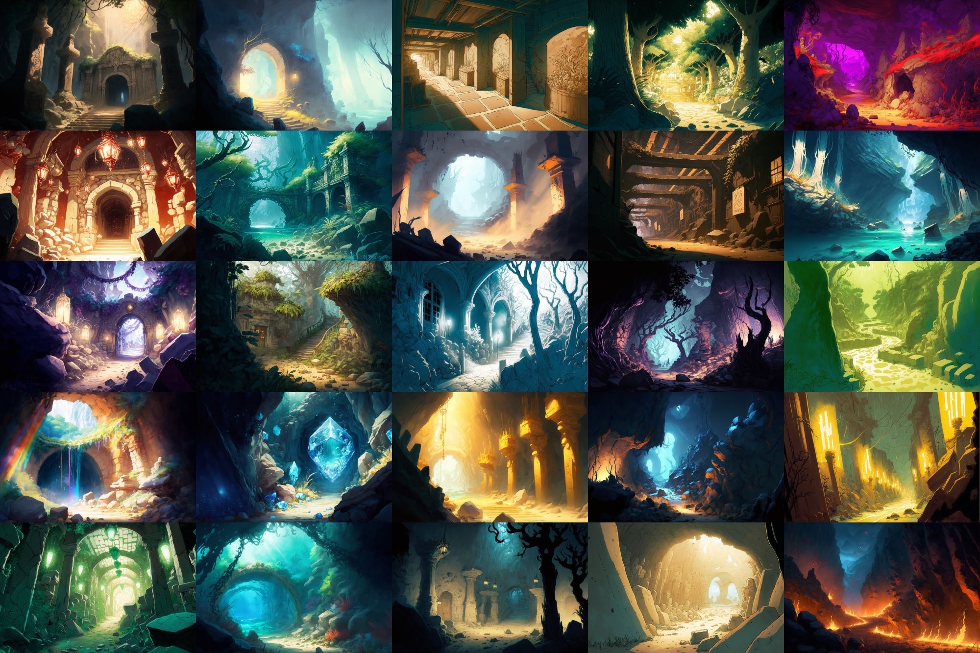 サンプル画像1:【美麗で幻想的なダンジョン背景】著作権フリーの高解像度画像（100枚）(Game Material Store) [d_266551]