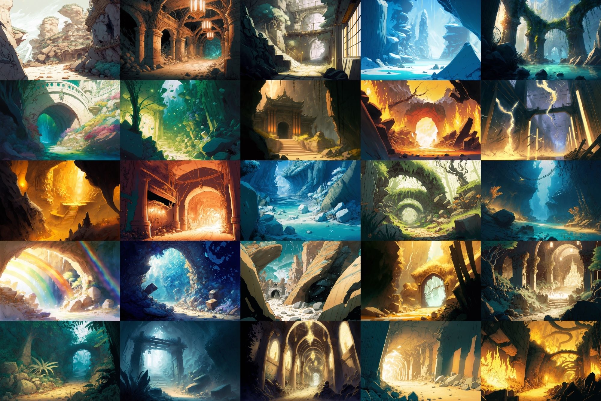 サンプル画像2:【美麗で幻想的なダンジョン背景】著作権フリーの高解像度画像（100枚）(Game Material Store) [d_266551]