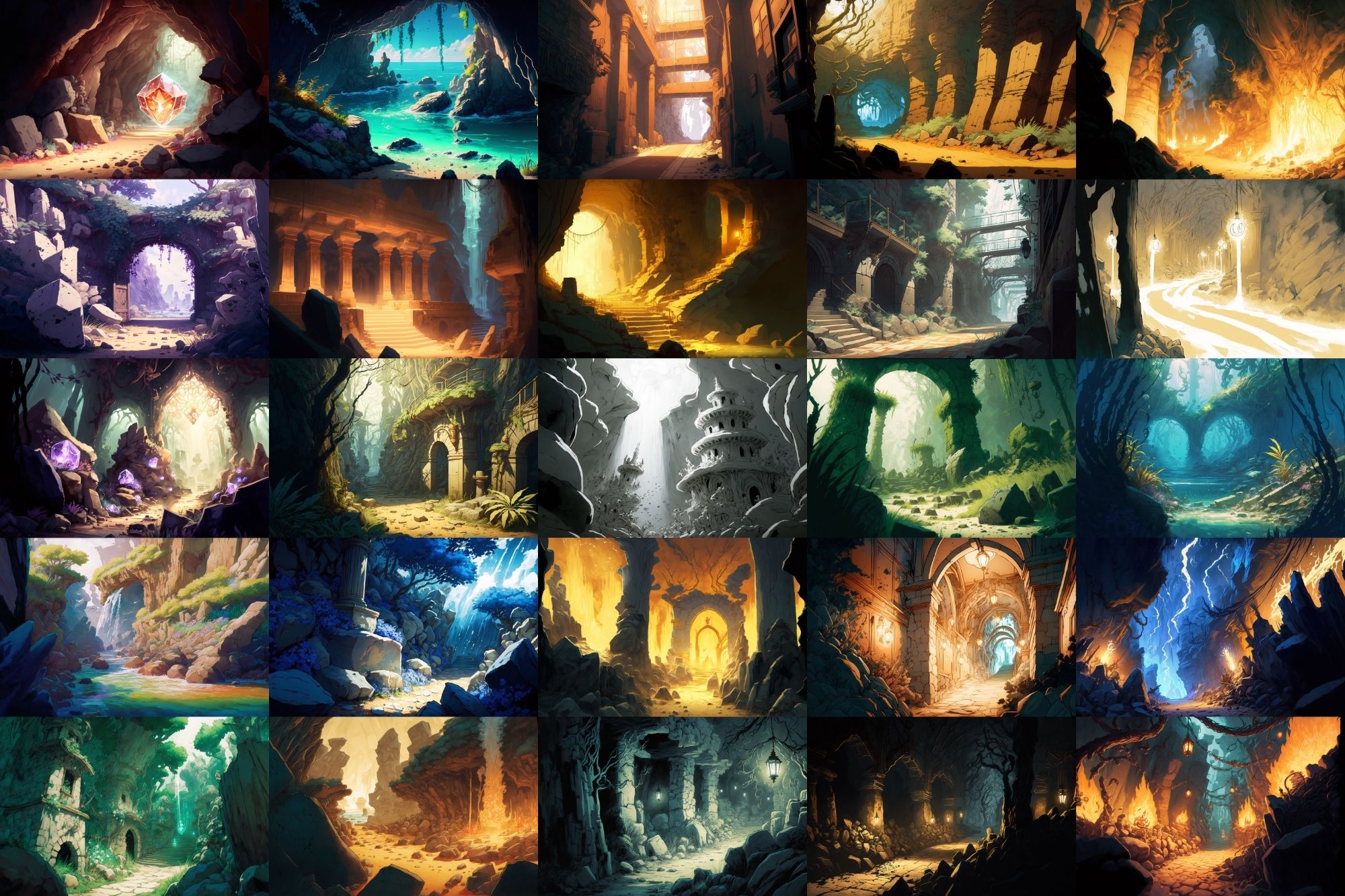 サンプル画像3:【美麗で幻想的なダンジョン背景】著作権フリーの高解像度画像（100枚）(Game Material Store) [d_266551]