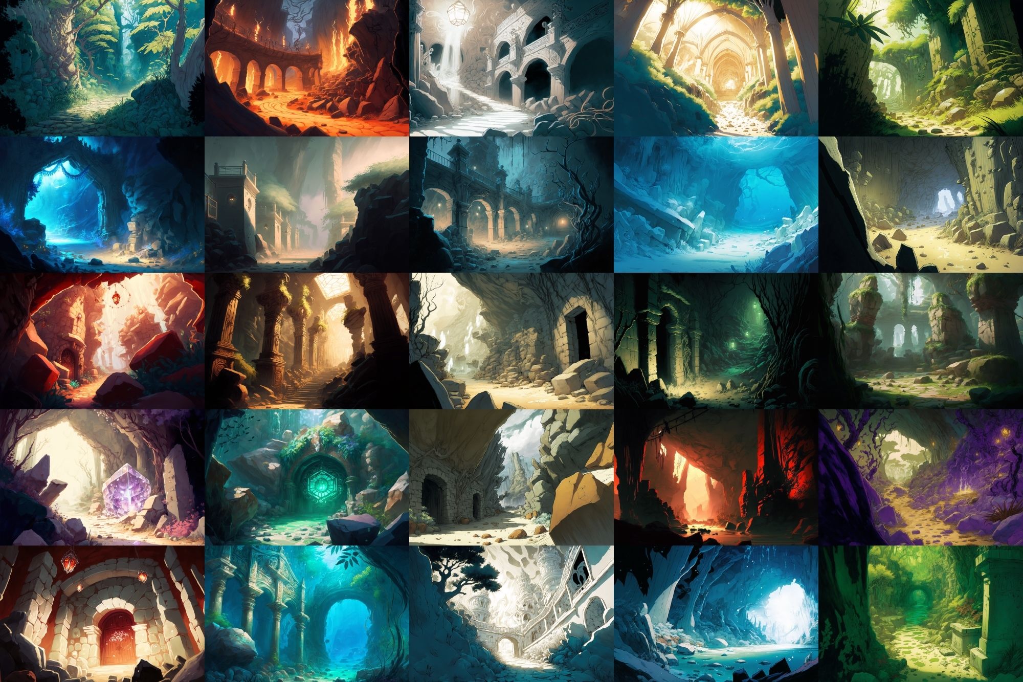 サンプル画像4:【美麗で幻想的なダンジョン背景】著作権フリーの高解像度画像（100枚）(Game Material Store) [d_266551]