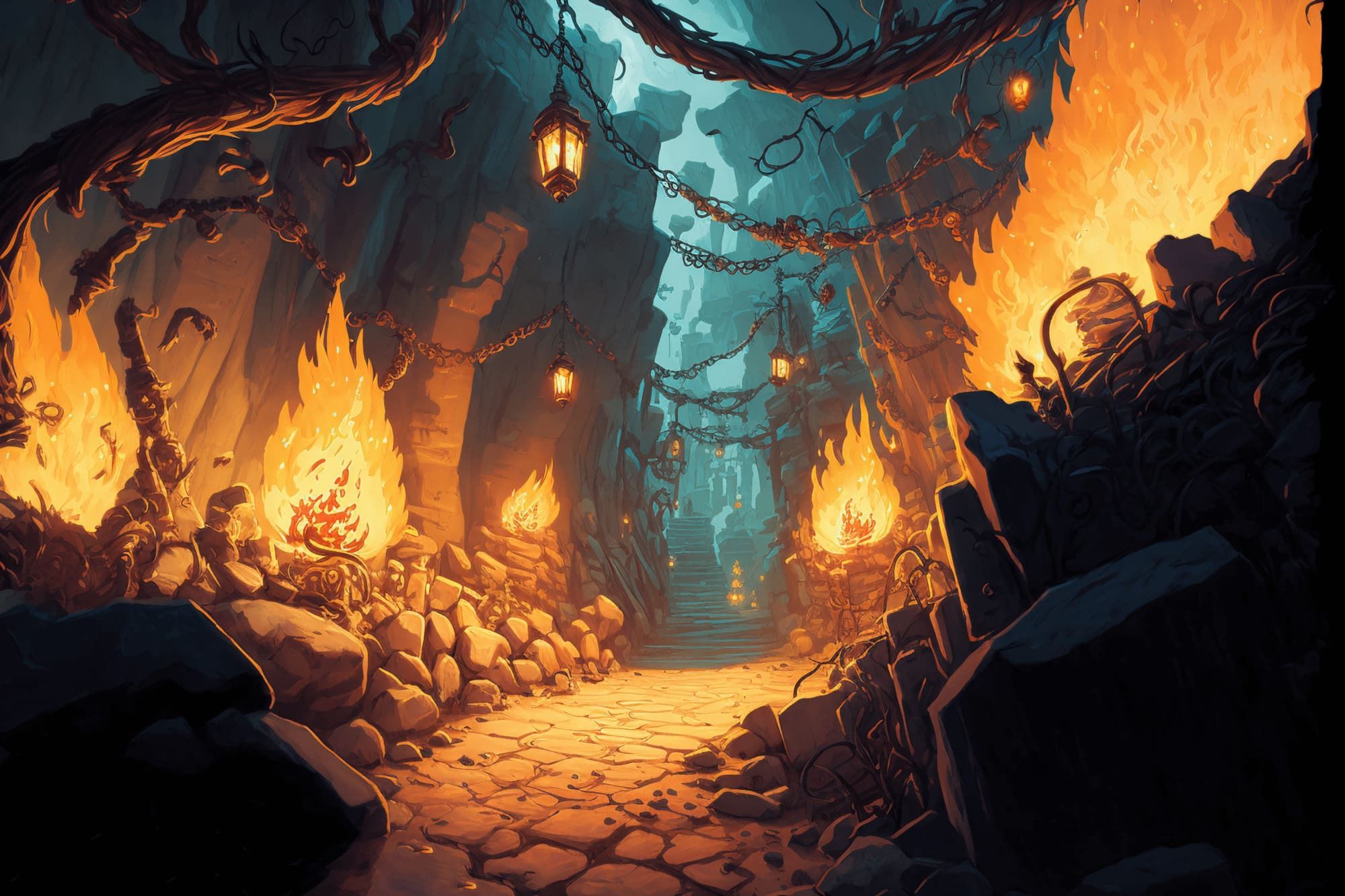 サンプル画像5:【美麗で幻想的なダンジョン背景】著作権フリーの高解像度画像（100枚）(Game Material Store) [d_266551]