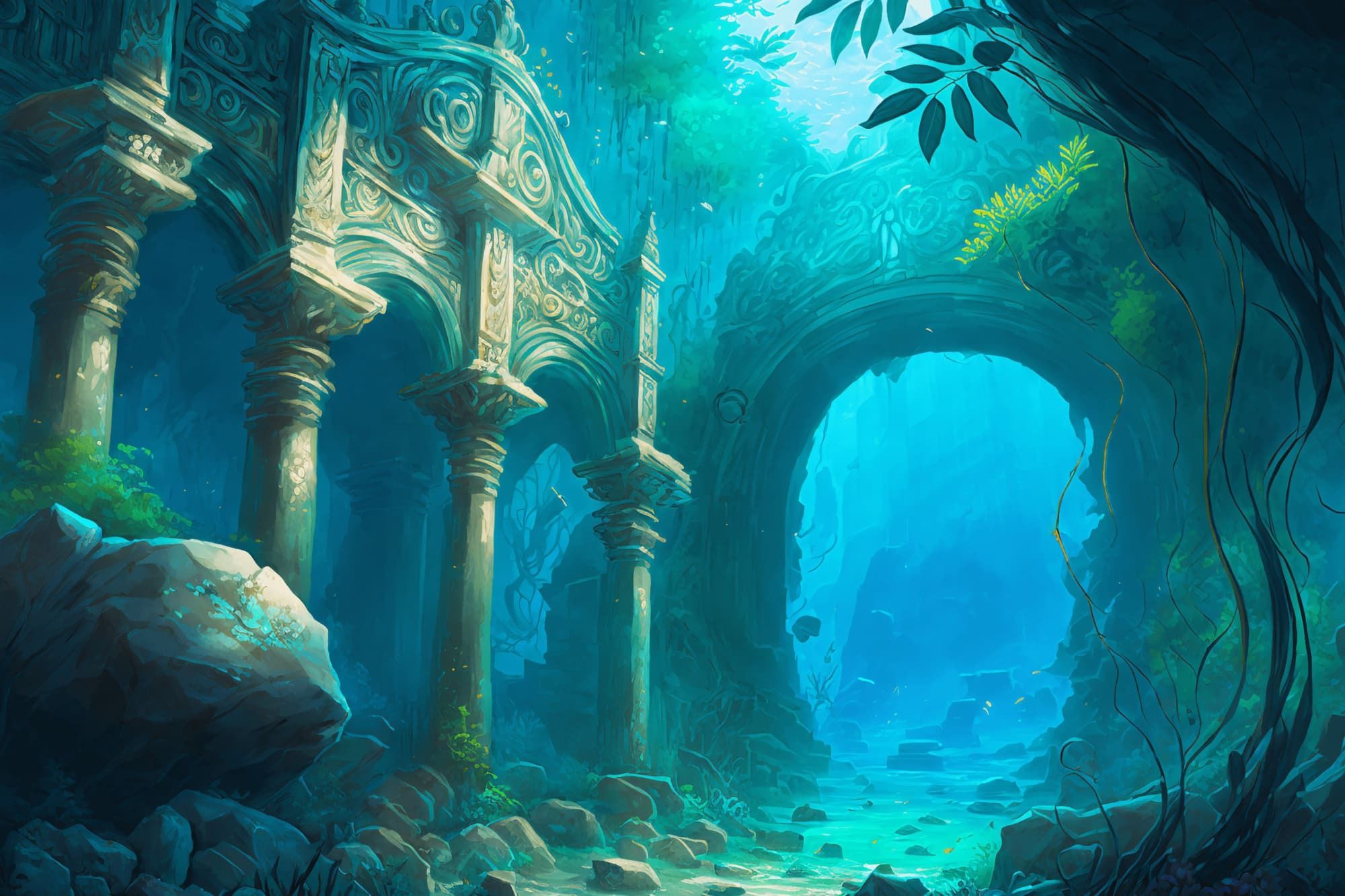 サンプル画像6:【美麗で幻想的なダンジョン背景】著作権フリーの高解像度画像（100枚）(Game Material Store) [d_266551]