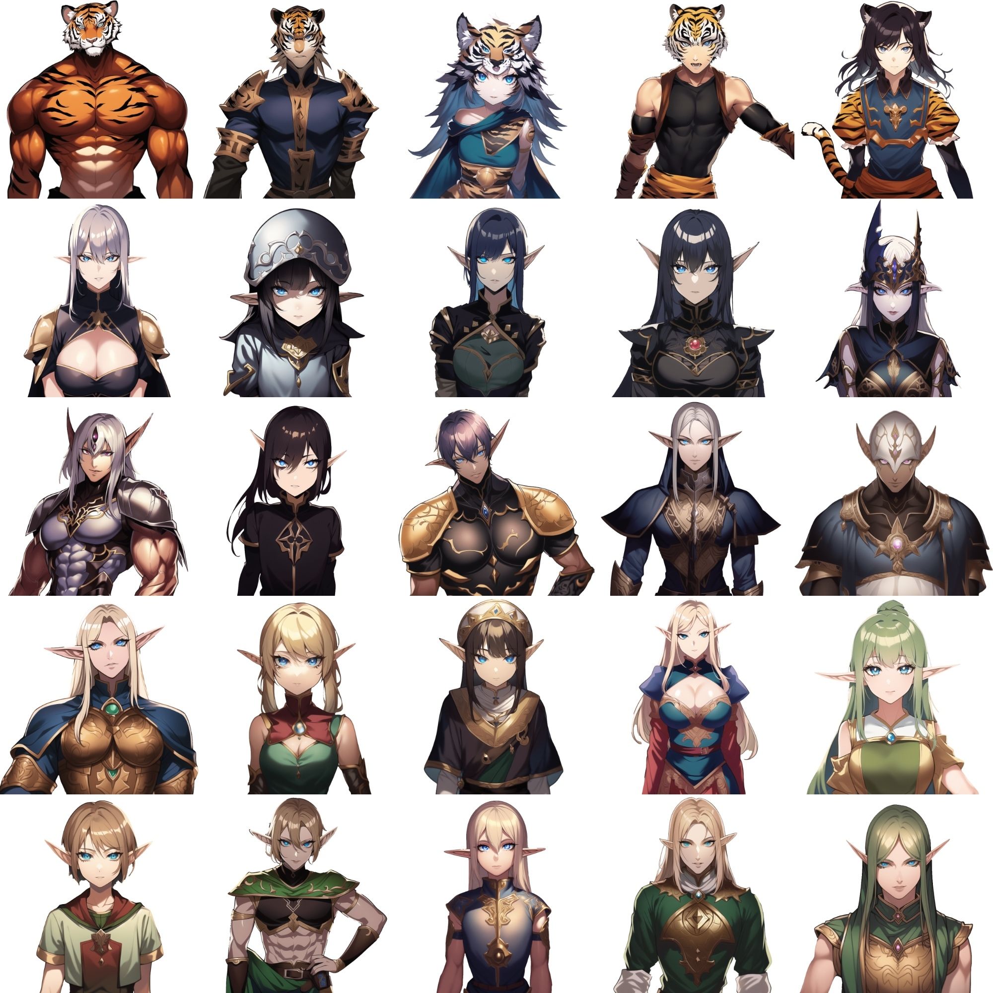 サンプル画像1:【亜人キャラクター立ち絵2】著作権フリーの高解像度画像素材（100枚）(Game Material Store) [d_266679]