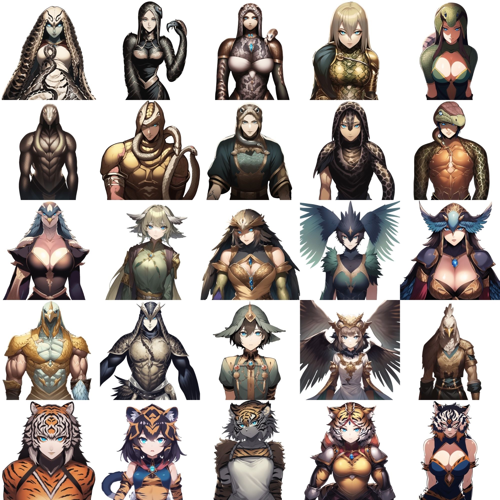 サンプル画像2:【亜人キャラクター立ち絵2】著作権フリーの高解像度画像素材（100枚）(Game Material Store) [d_266679]