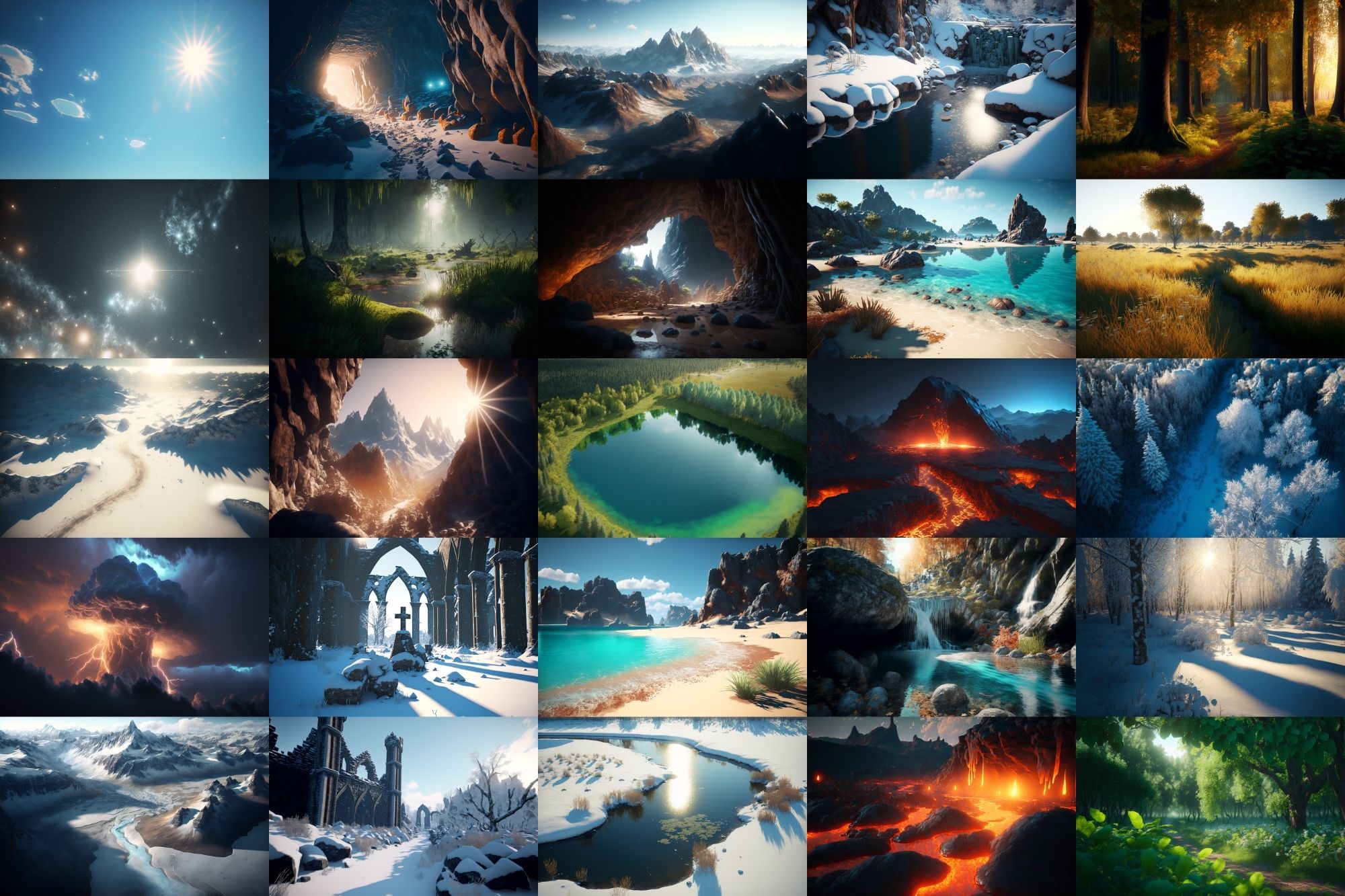 サンプル画像1:【超リアルな自然系イラスト背景】著作権フリーの高解像度画像（100枚）(Game Material Store) [d_266782]