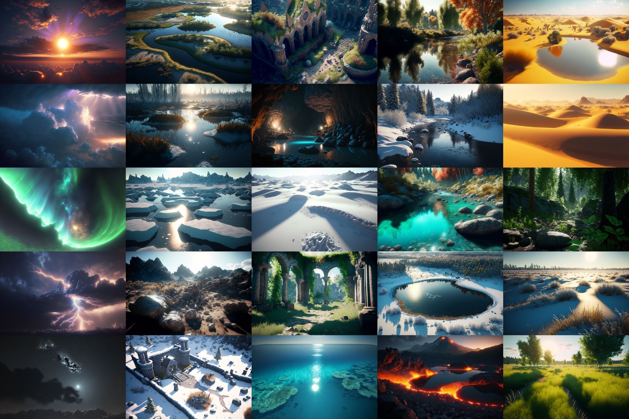 サンプル画像3:【超リアルな自然系イラスト背景】著作権フリーの高解像度画像（100枚）(Game Material Store) [d_266782]