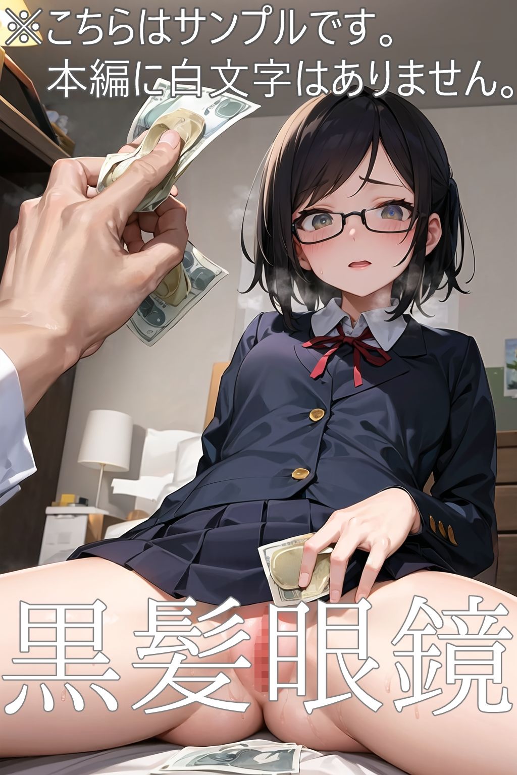 サンプル画像3:黒髪眼鏡ちゃんの秘密(すたじおきつね) [d_266834]