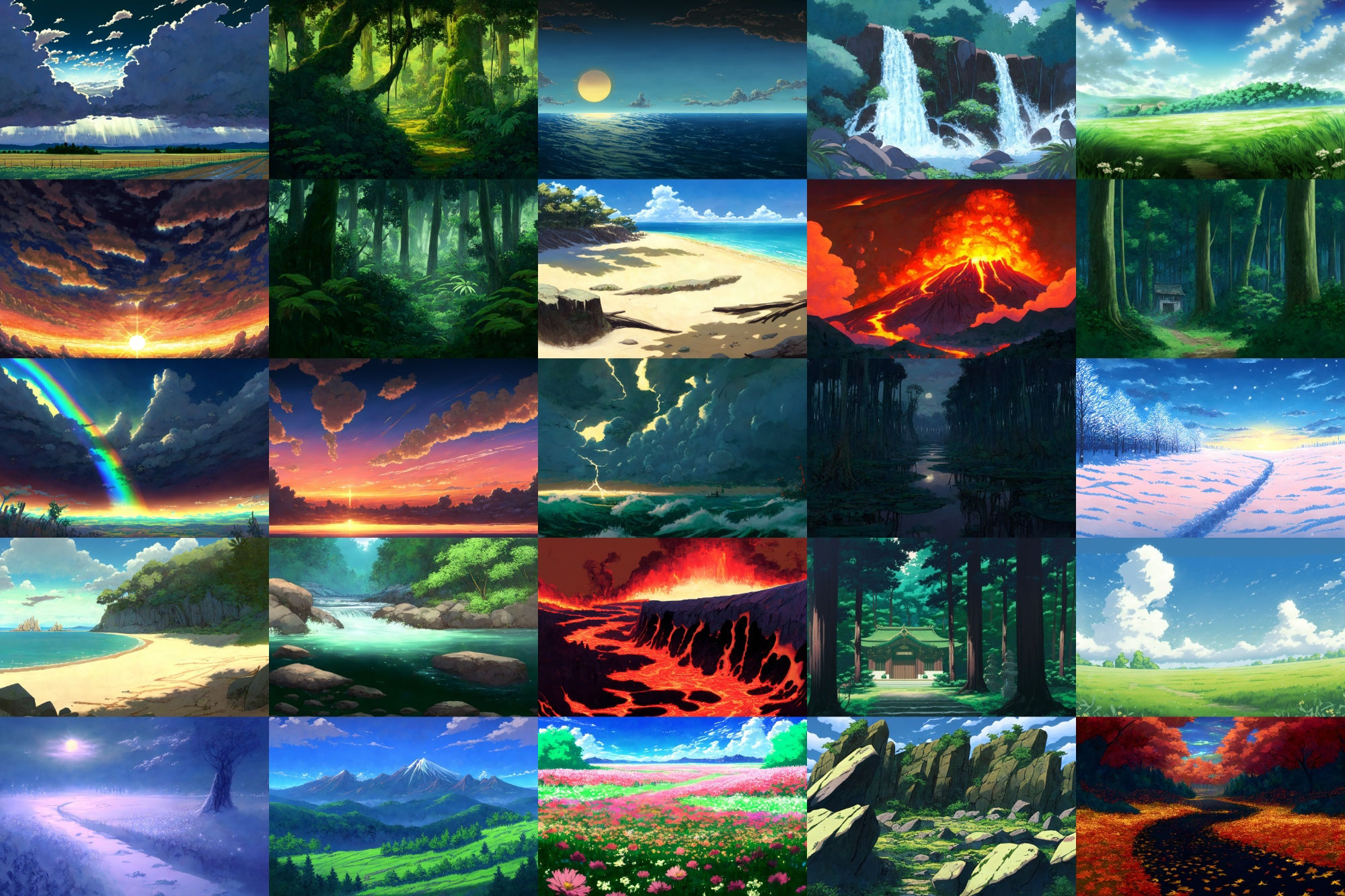 サンプル画像1:【アニメ映画風の自然系背景】著作権フリーの高解像度画像（100枚）(Game Material Store) [d_267153]