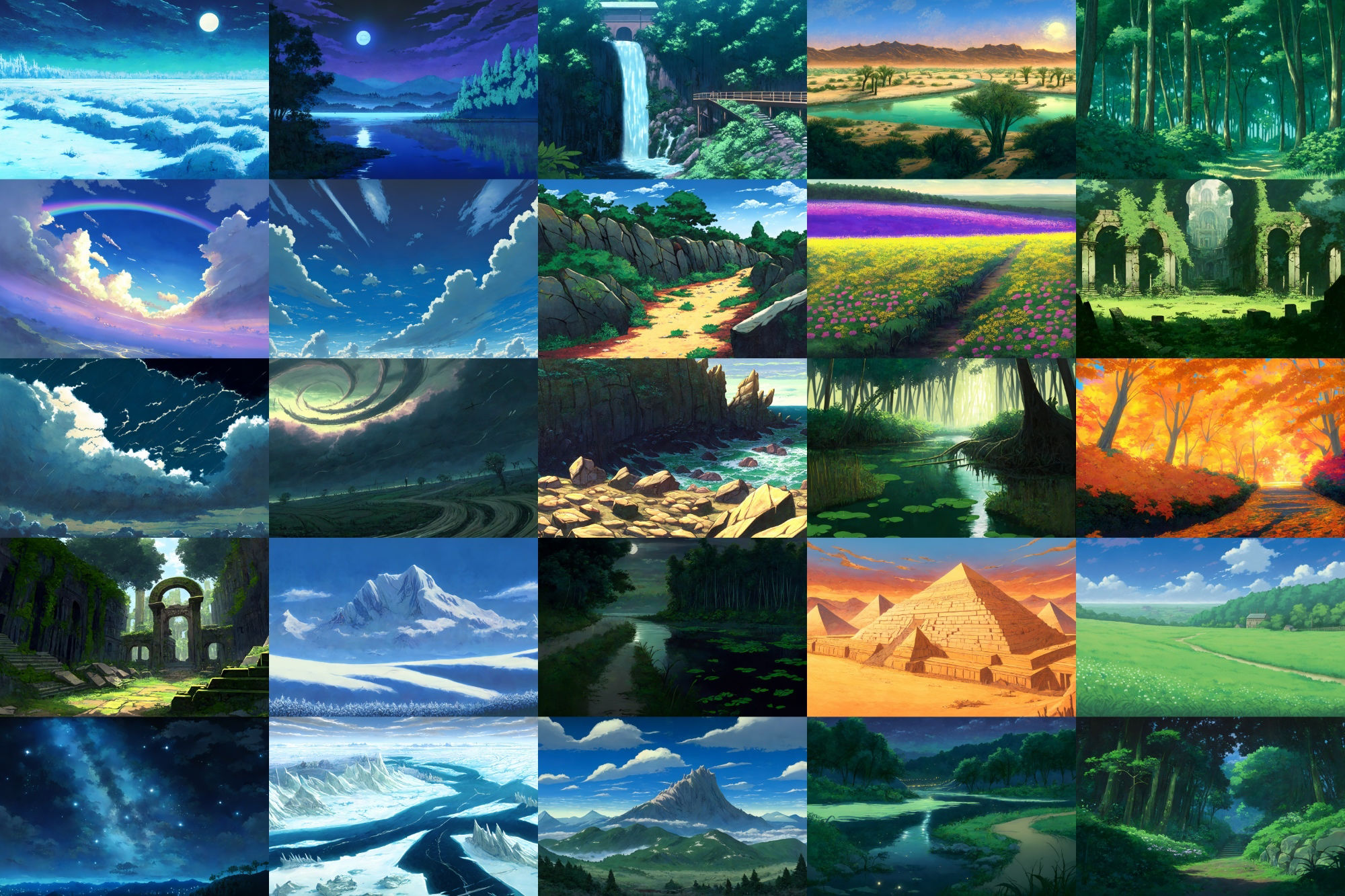 サンプル画像2:【アニメ映画風の自然系背景】著作権フリーの高解像度画像（100枚）(Game Material Store) [d_267153]