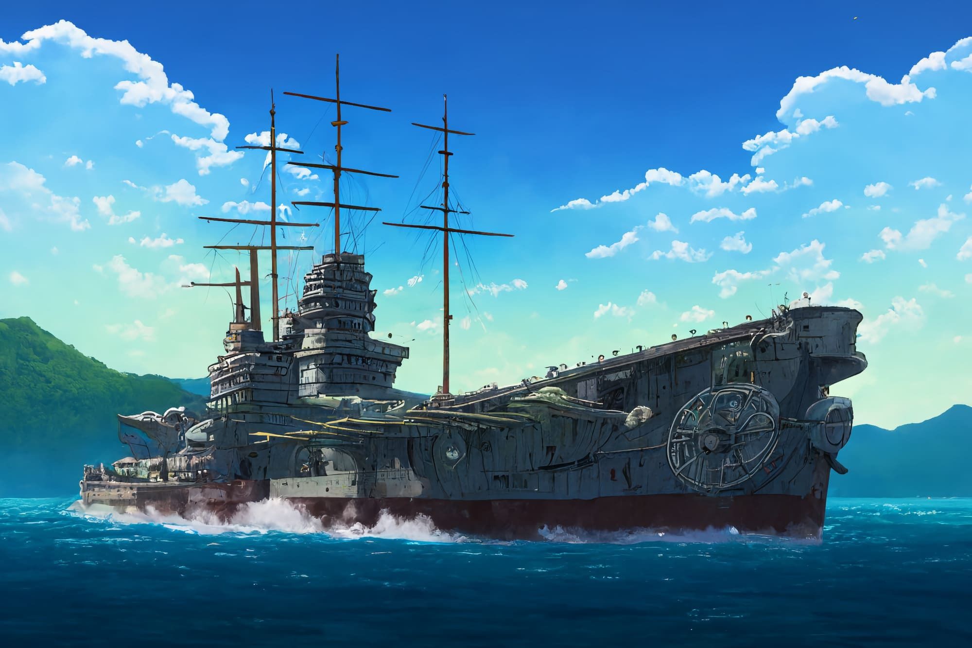 【アニメ映画風の乗り物系の背景】著作権フリーの高解像度画像（100枚）のサンプル画像 6