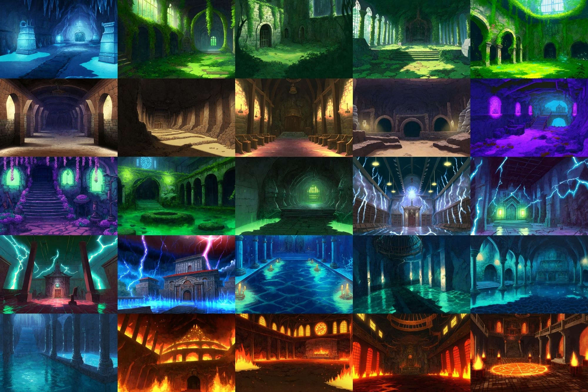 サンプル画像1:【アニメ映画風のダンジョン背景】著作権フリーの高解像度画像（100枚）(Game Material Store) [d_267387]