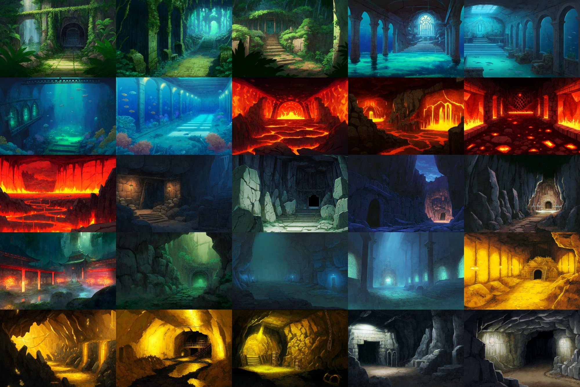 サンプル画像3:【アニメ映画風のダンジョン背景】著作権フリーの高解像度画像（100枚）(Game Material Store) [d_267387]