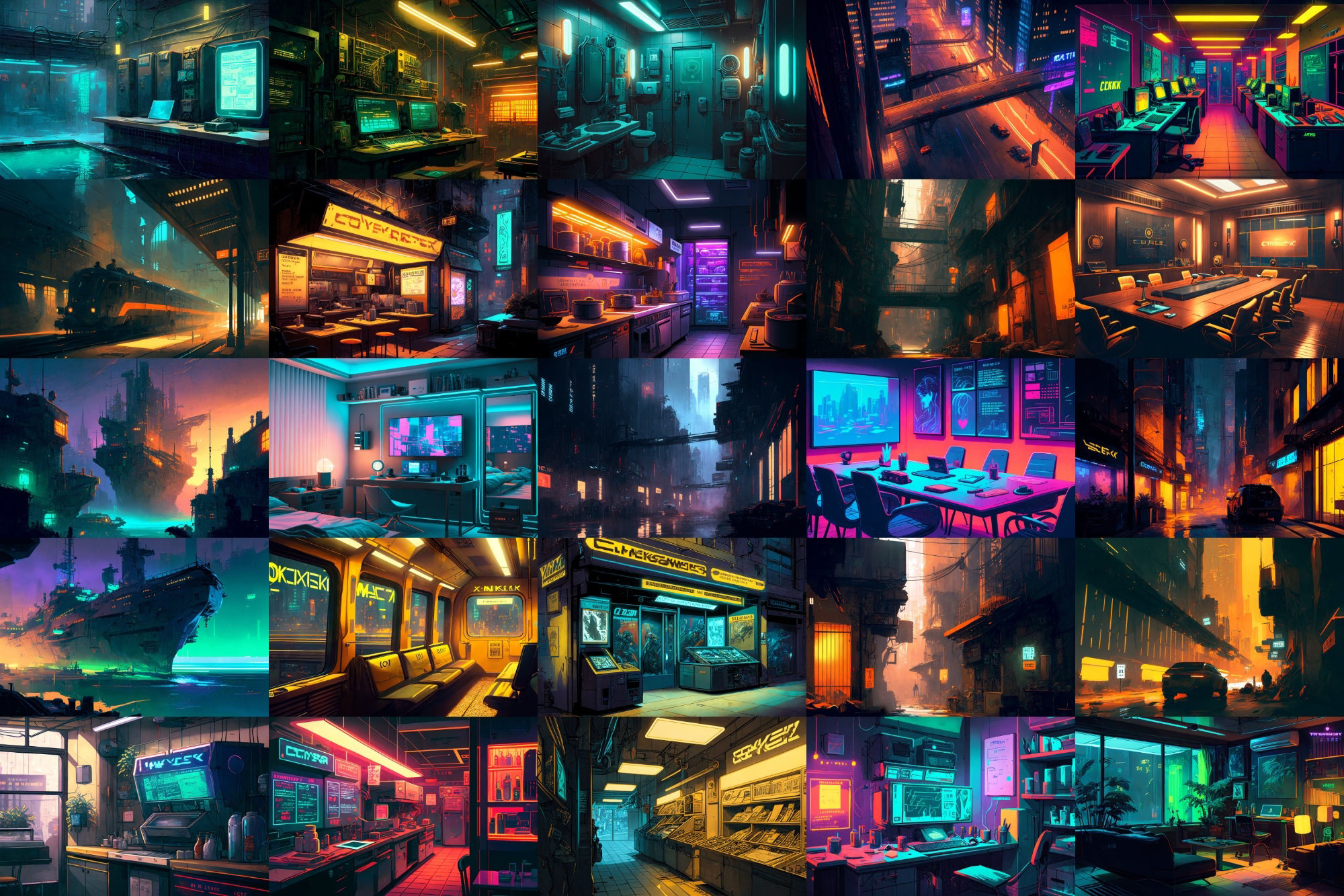 サンプル画像1:【美麗幻想的サイバーパンク背景】著作権フリーの高解像度画像（100枚）(Game Material Store) [d_267564]