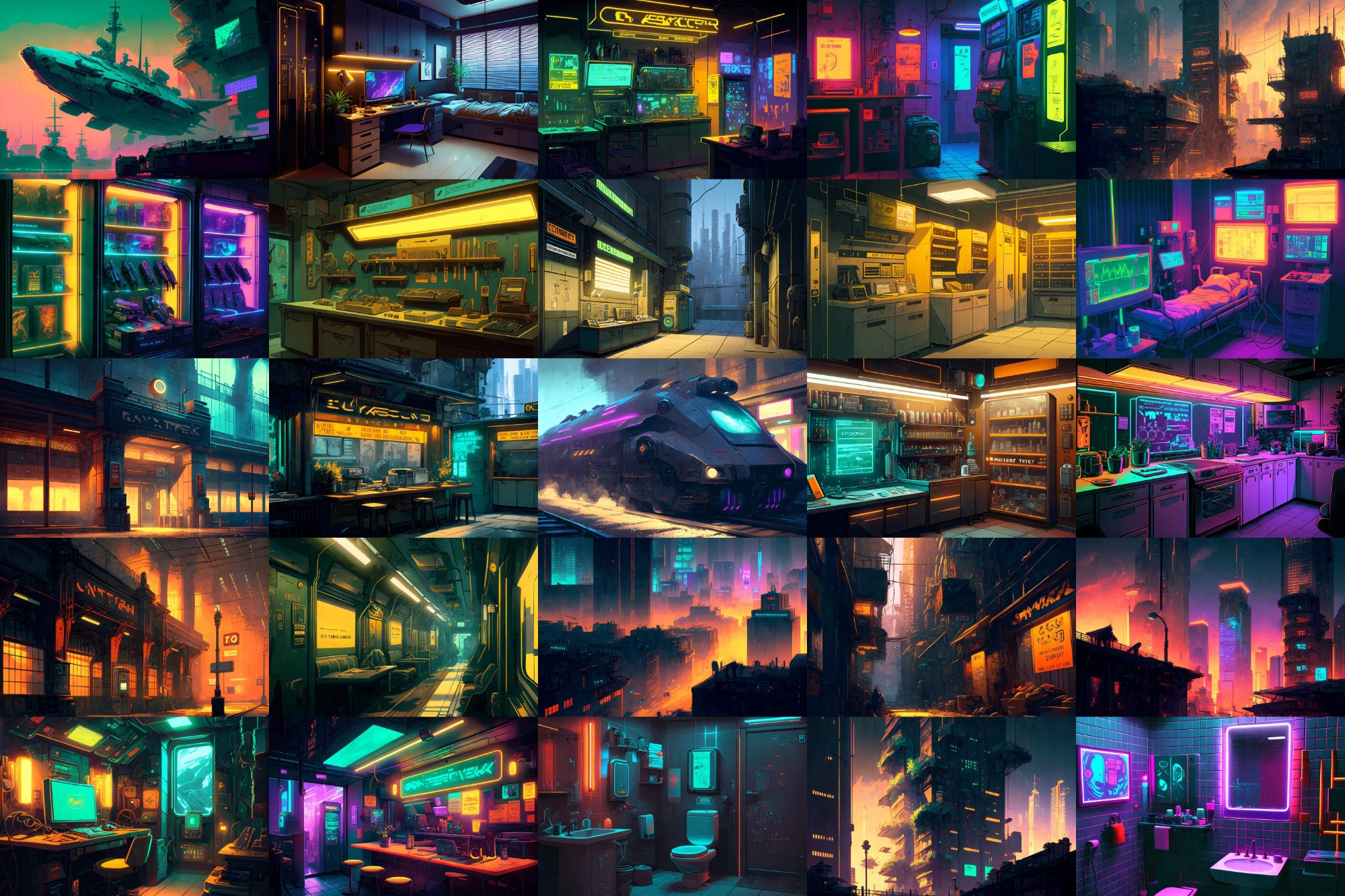 サンプル画像2:【美麗幻想的サイバーパンク背景】著作権フリーの高解像度画像（100枚）(Game Material Store) [d_267564]