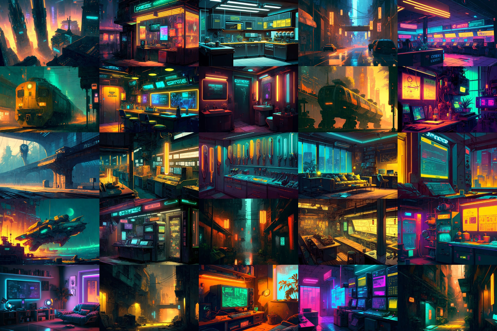 サンプル画像3:【美麗幻想的サイバーパンク背景】著作権フリーの高解像度画像（100枚）(Game Material Store) [d_267564]