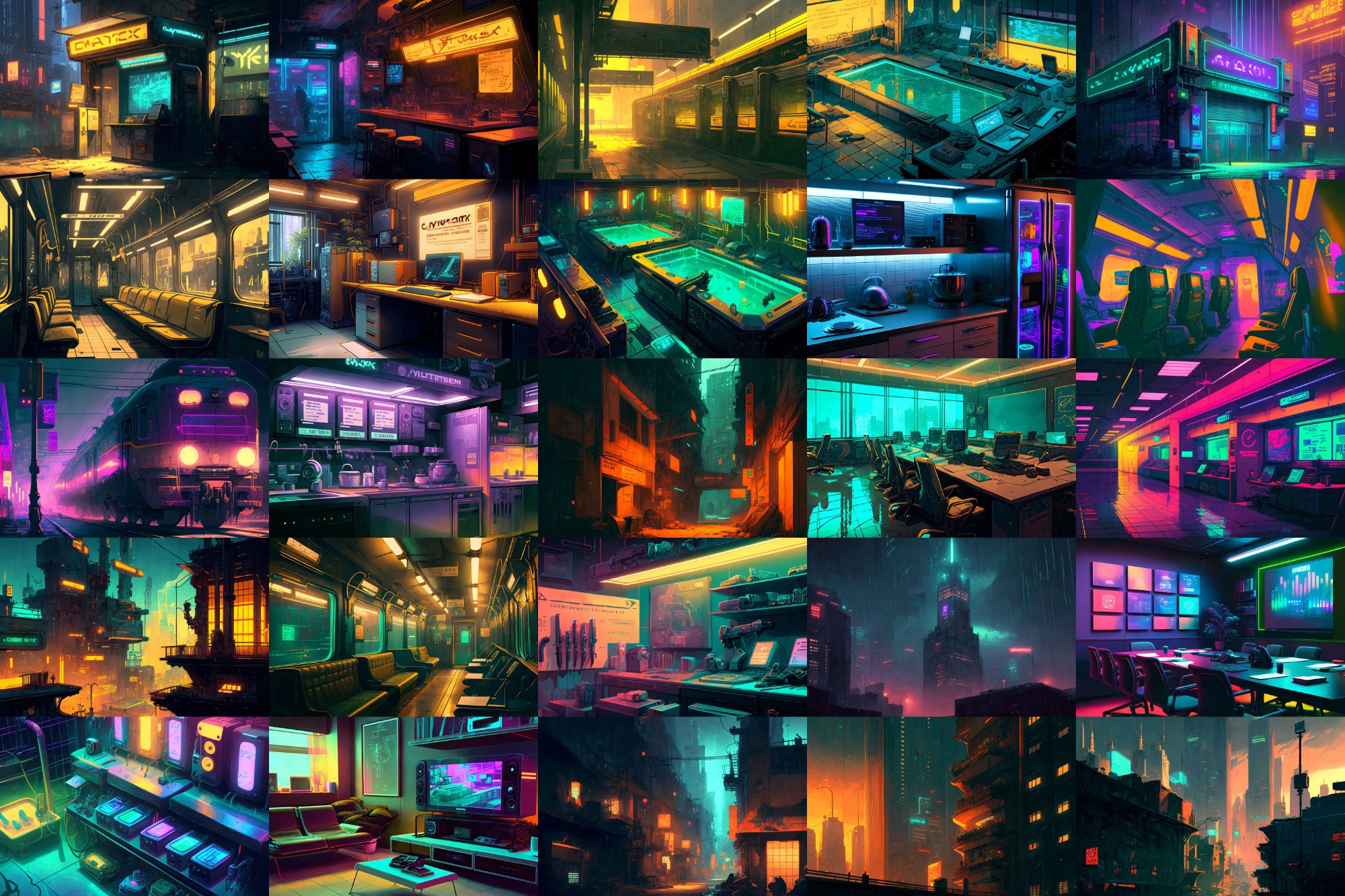 サンプル画像4:【美麗幻想的サイバーパンク背景】著作権フリーの高解像度画像（100枚）(Game Material Store) [d_267564]