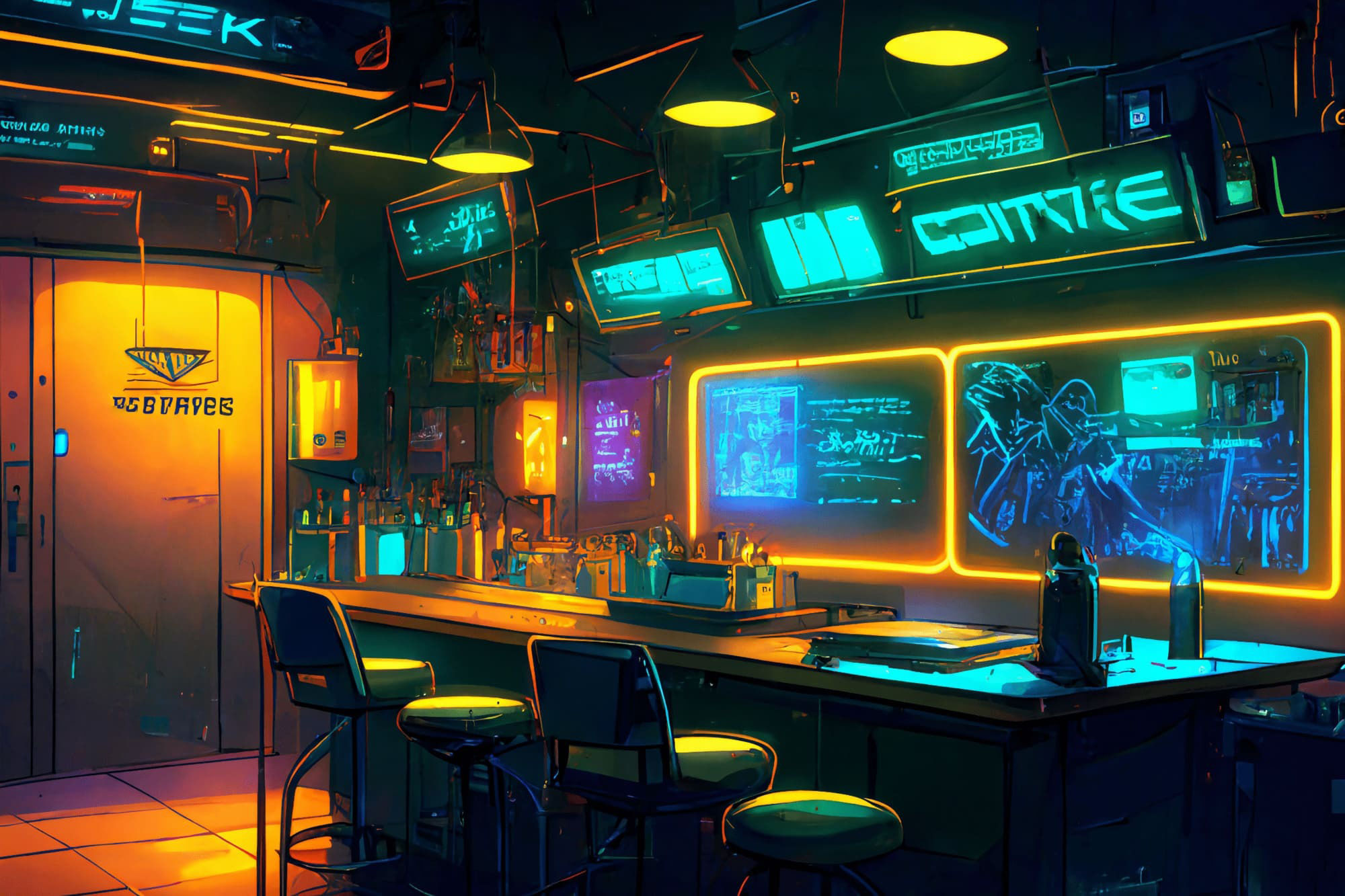 サンプル画像6:【美麗幻想的サイバーパンク背景】著作権フリーの高解像度画像（100枚）(Game Material Store) [d_267564]