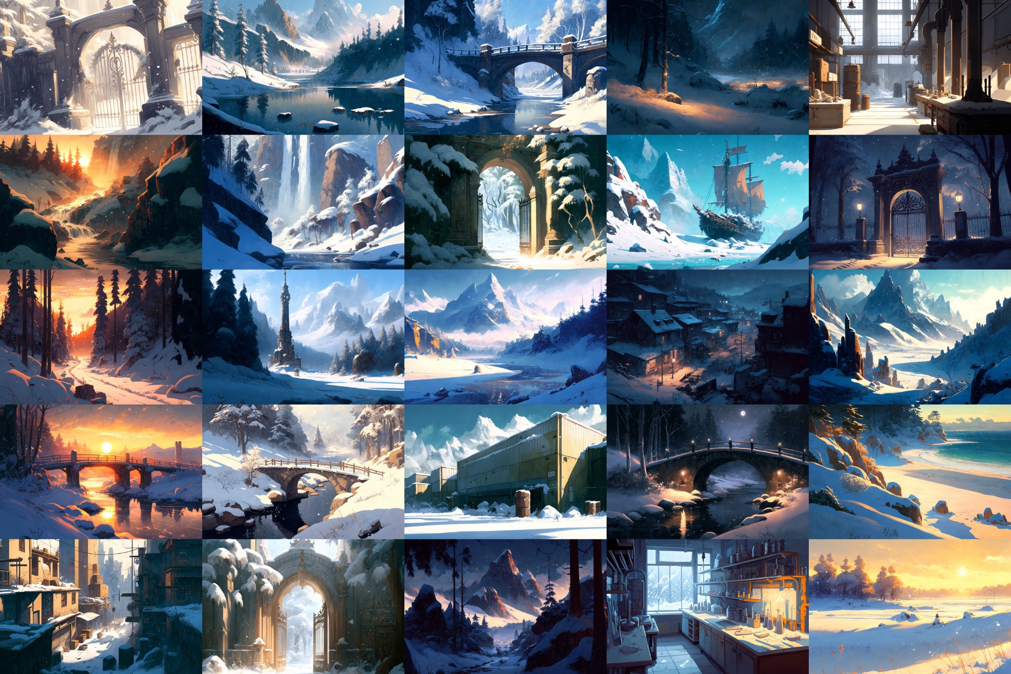 サンプル画像1:【美麗で幻想的な雪国系の背景】著作権フリーの高解像度画像（100枚）(Game Material Store) [d_267651]