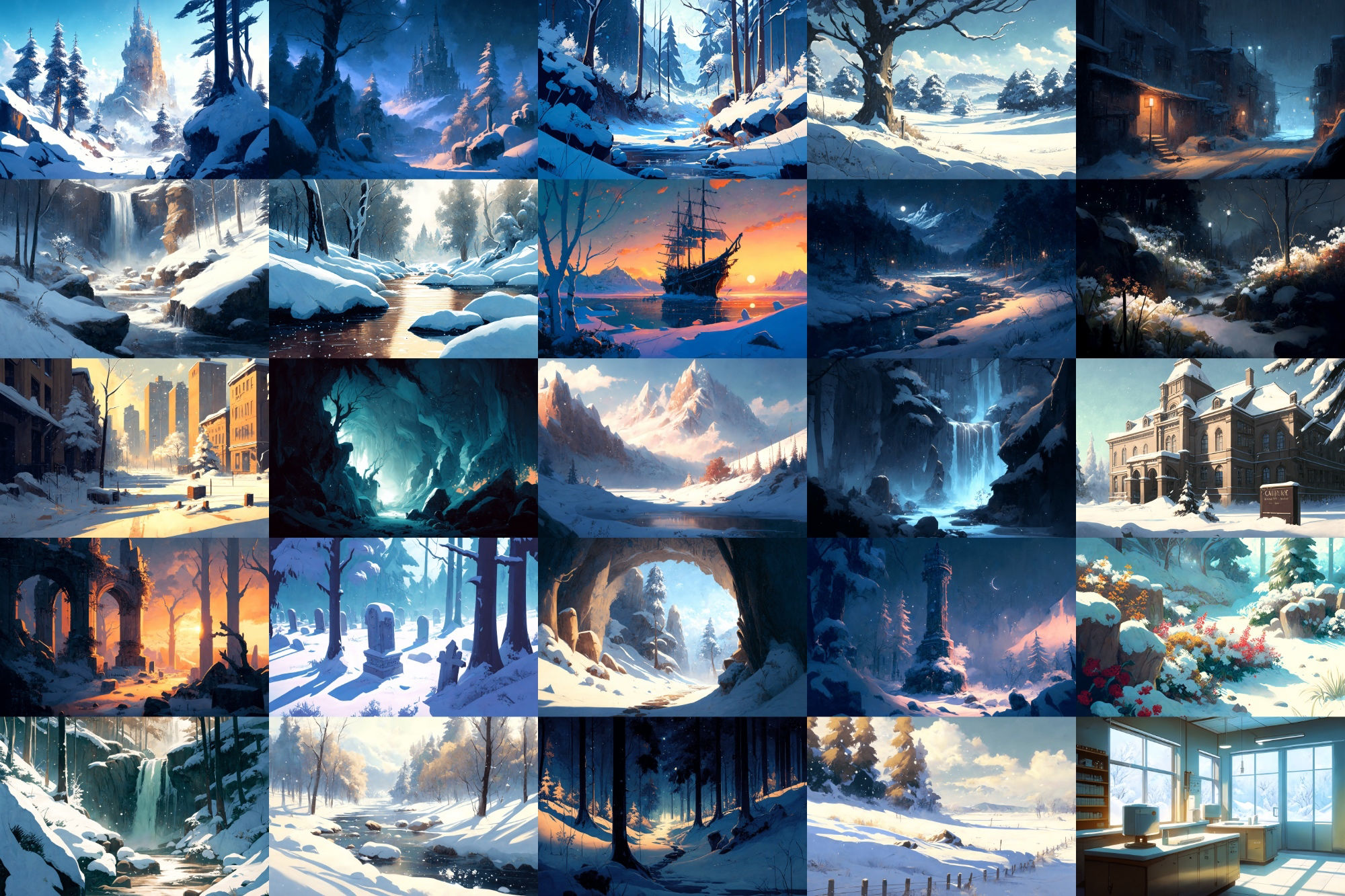 サンプル画像4:【美麗で幻想的な雪国系の背景】著作権フリーの高解像度画像（100枚）(Game Material Store) [d_267651]