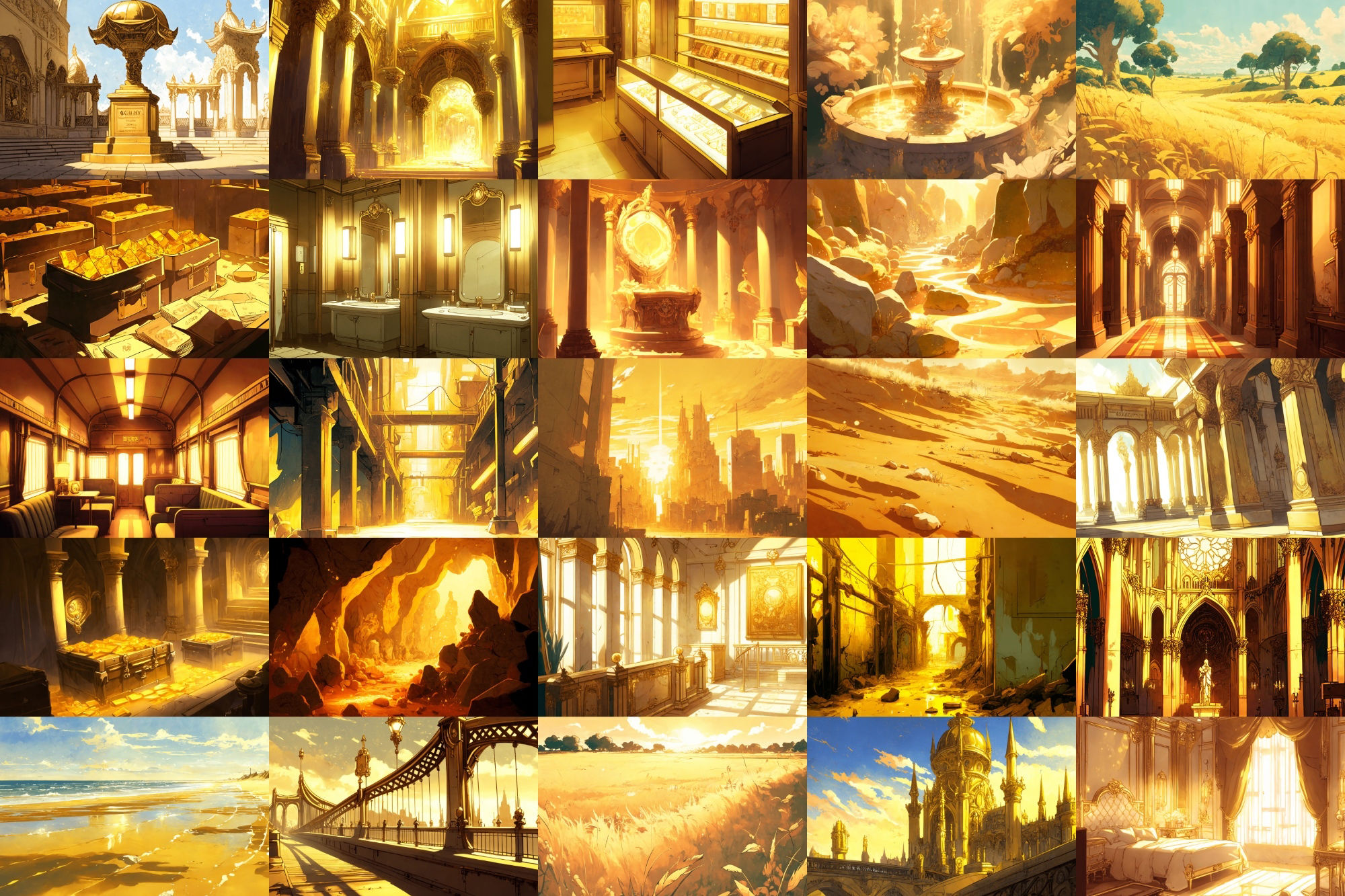 サンプル画像2:【美麗幻想的黄金郷系の背景】著作権フリーの高解像度画像（100枚）(Game Material Store) [d_267653]