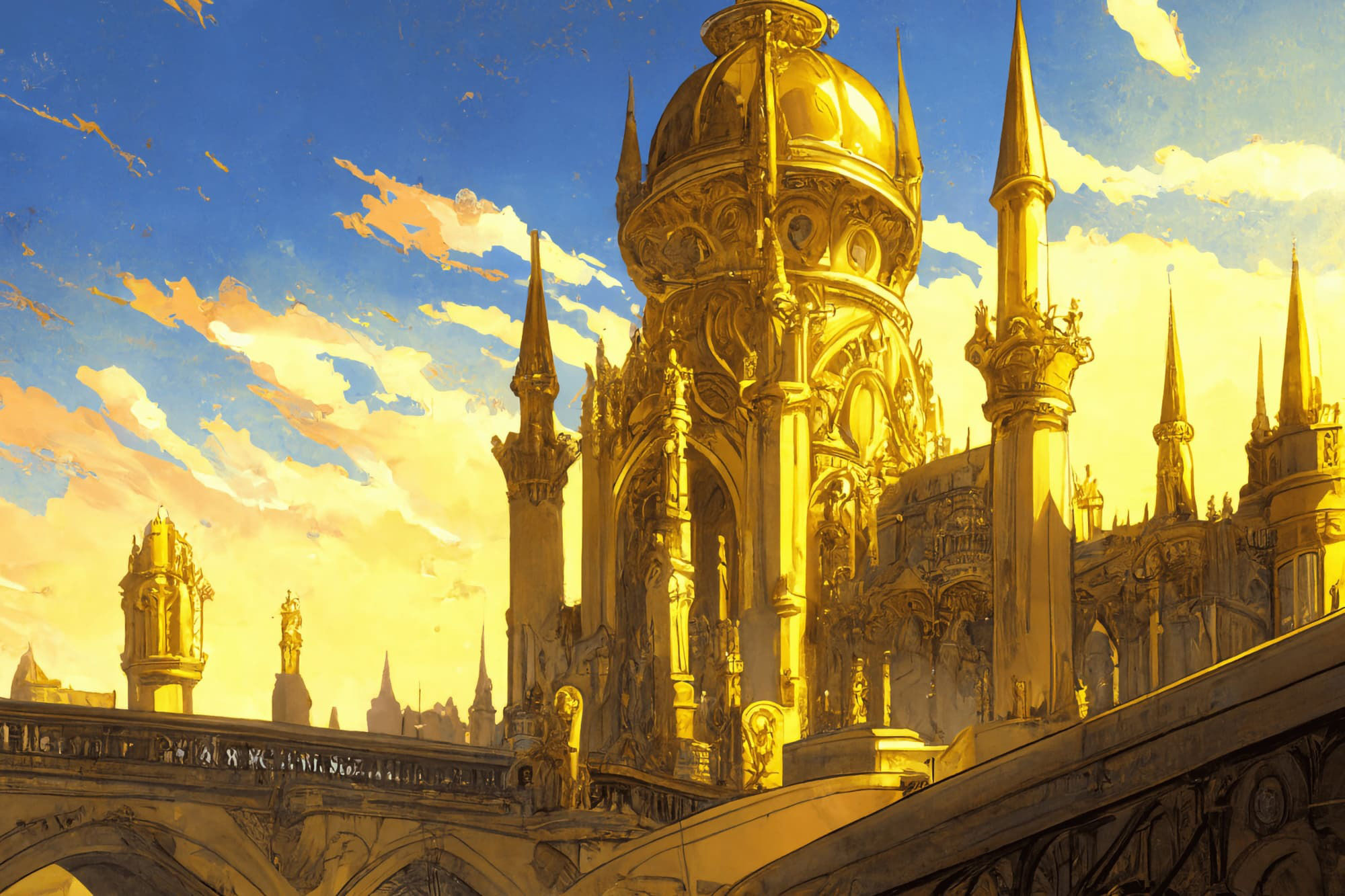 サンプル画像6:【美麗幻想的黄金郷系の背景】著作権フリーの高解像度画像（100枚）(Game Material Store) [d_267653]