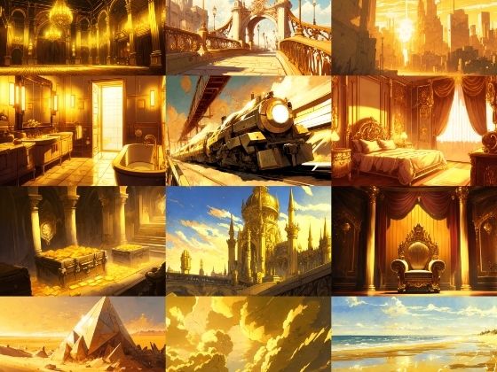 【美麗幻想的黄金郷系の背景】著作権フリーの高解像度画像（100枚）