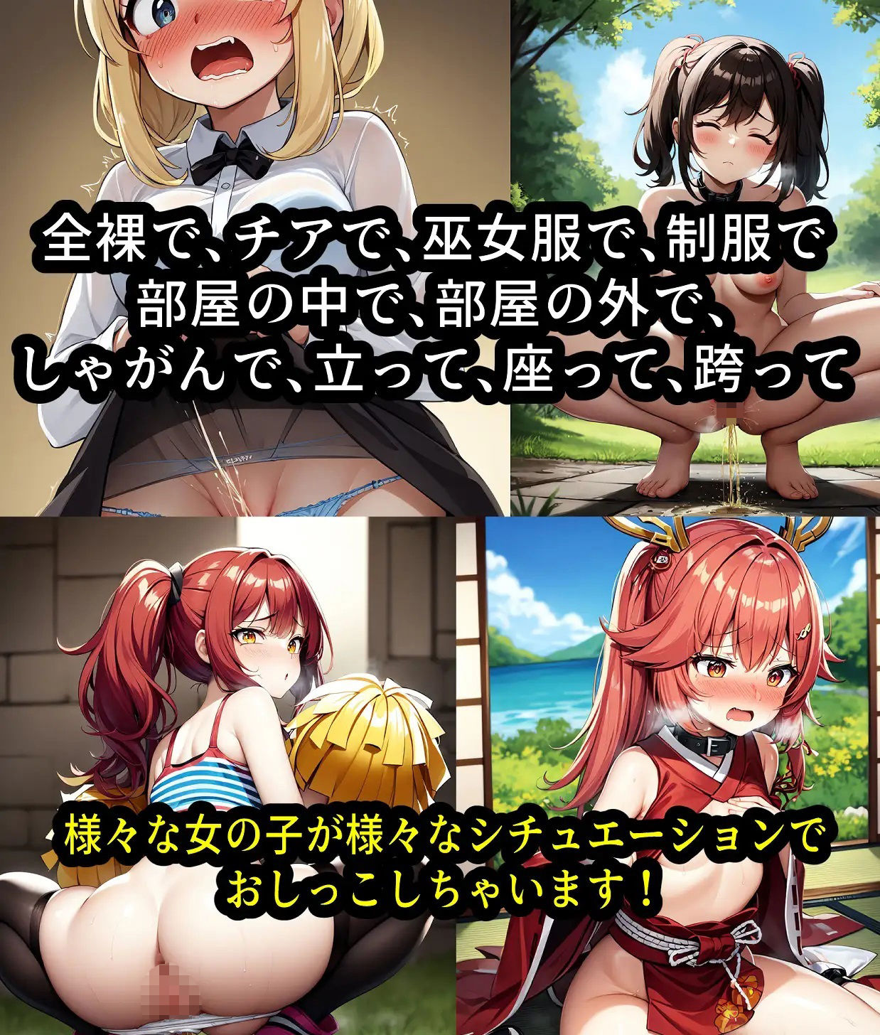 サンプル画像1:女の子のおしっこイラスト集(シチュエーション同好会) [d_268022]