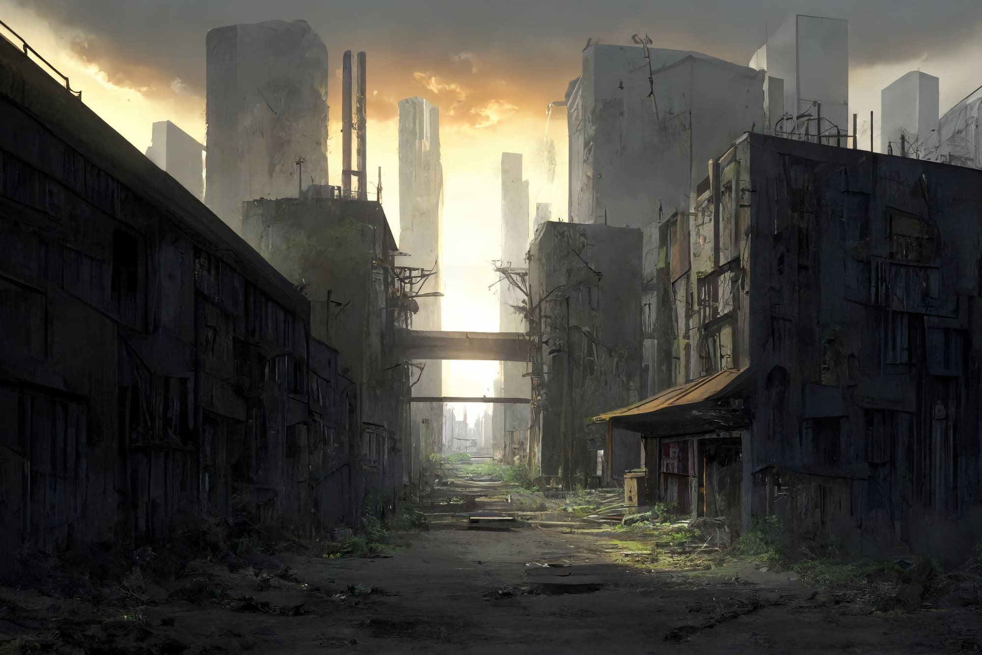 【アニメ映画風の廃墟系背景】著作権フリーの高解像度画像（100枚）のサンプル画像 6