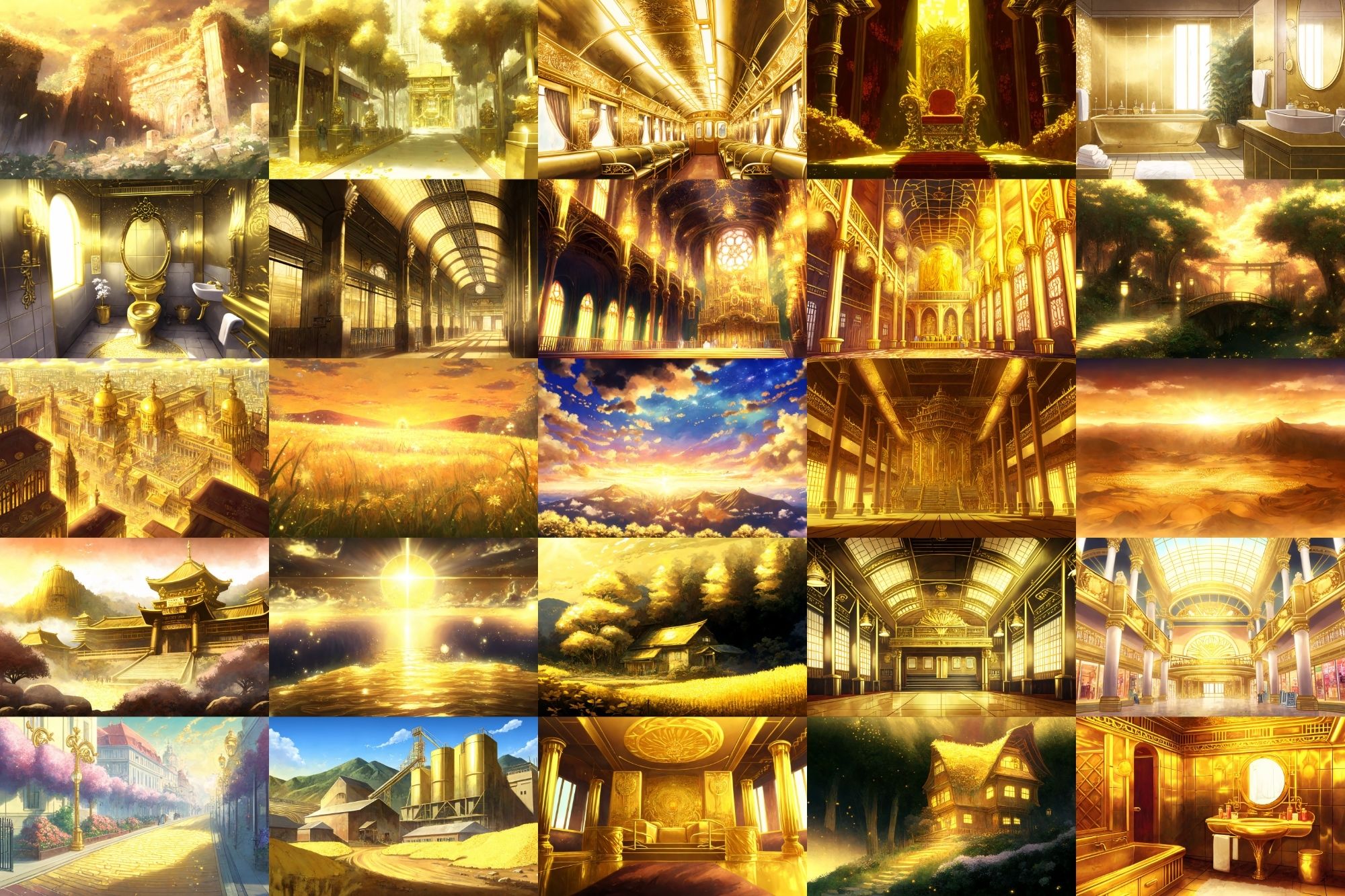 サンプル画像1:【アニメ映画風の黄金郷系背景】著作権フリーの高解像度画像（100枚）(Game Material Store) [d_268074]