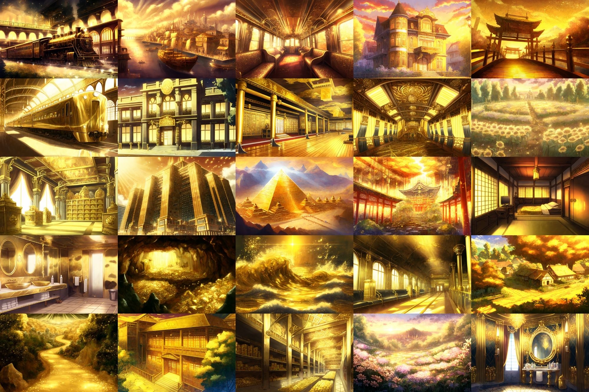 サンプル画像2:【アニメ映画風の黄金郷系背景】著作権フリーの高解像度画像（100枚）(Game Material Store) [d_268074]