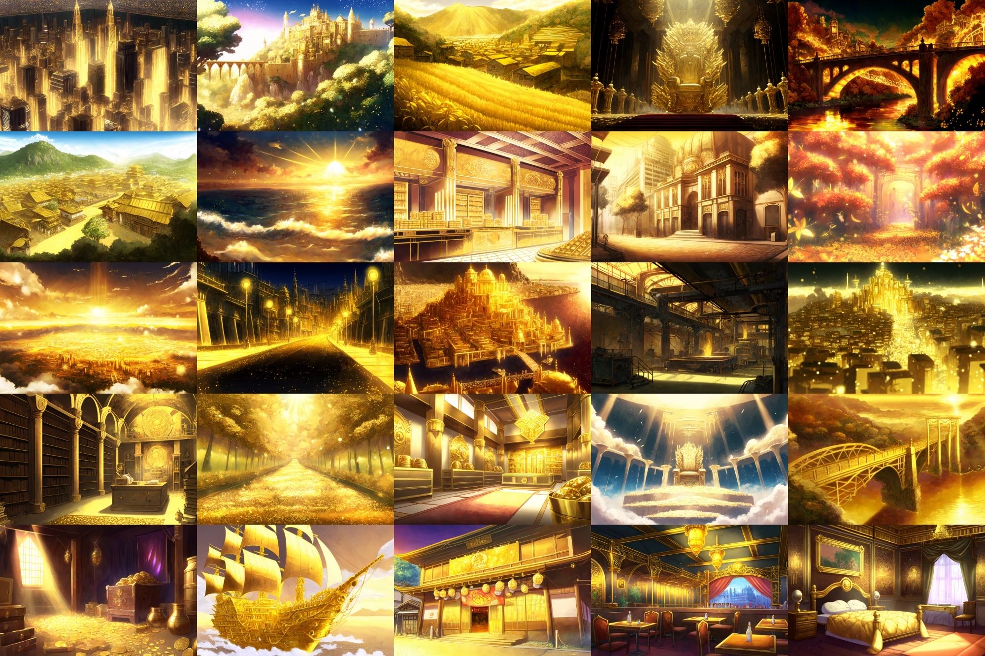 サンプル画像3:【アニメ映画風の黄金郷系背景】著作権フリーの高解像度画像（100枚）(Game Material Store) [d_268074]