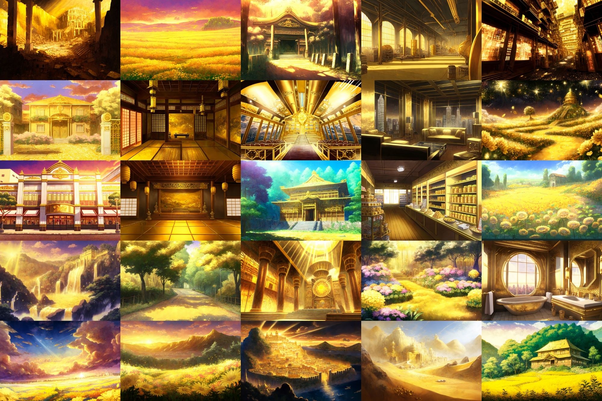 サンプル画像4:【アニメ映画風の黄金郷系背景】著作権フリーの高解像度画像（100枚）(Game Material Store) [d_268074]