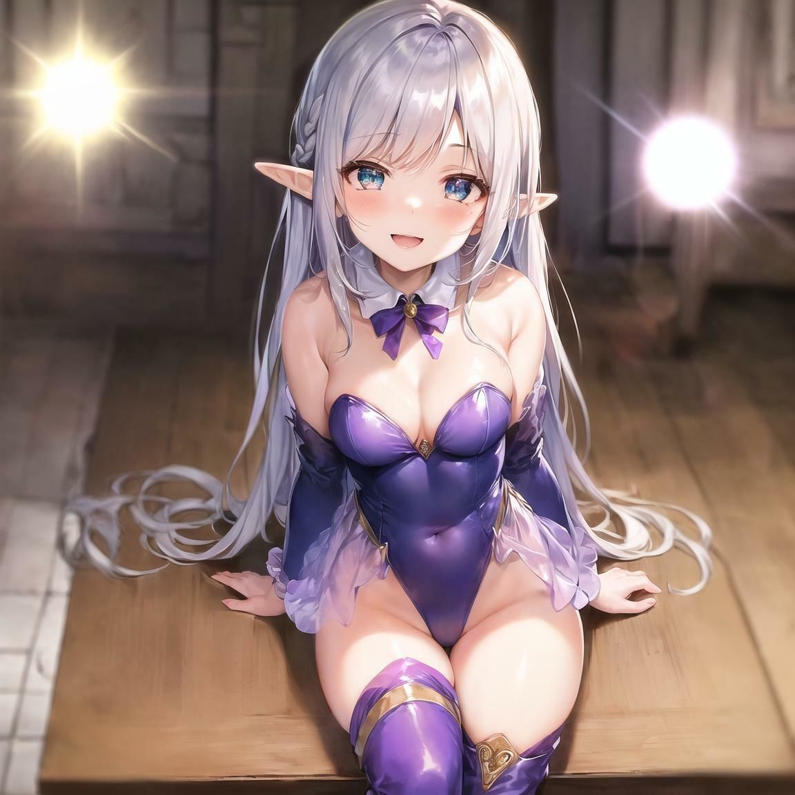 vol1.銀髪紫レオタードエルフちゃんまとめ