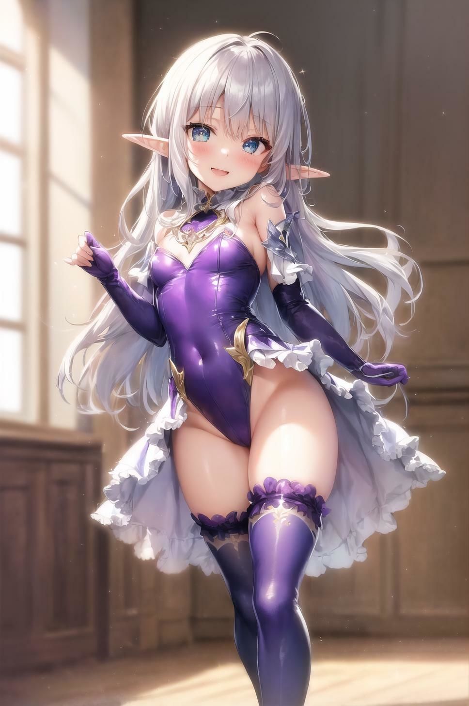 vol1.銀髪紫レオタードエルフちゃんまとめ