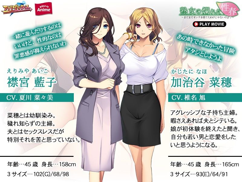 サンプル画像1:熟女の爛れた性春〜まだまだオンナを捨てたわけじゃないのよ？〜 PLAY MOVIE(WorldPG Anime) [d_268213]