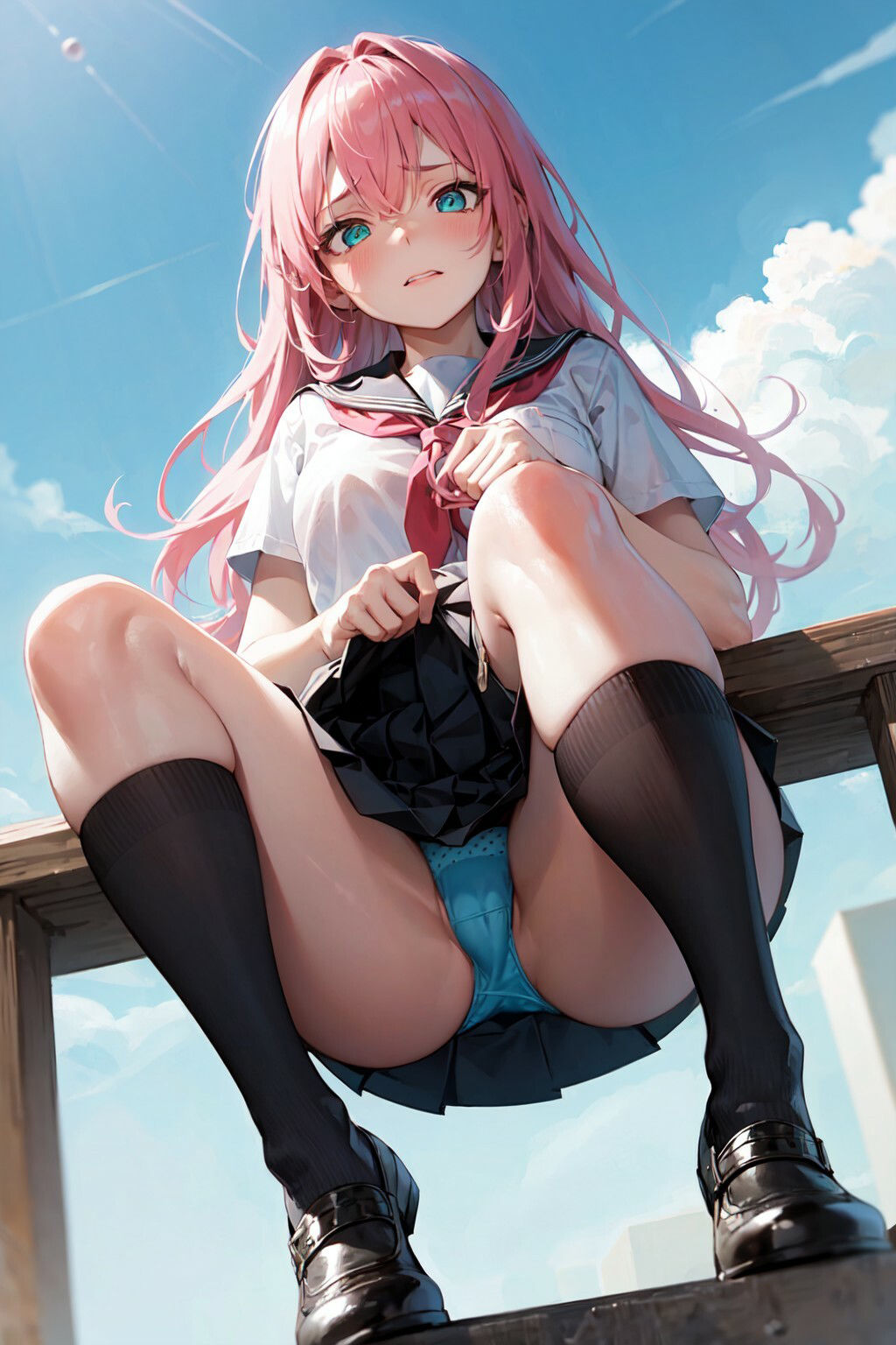 サンプル画像4:JKにパンツを見せてもらうように土下座して頼んでみた(CQ妖精雨風) [d_268259]