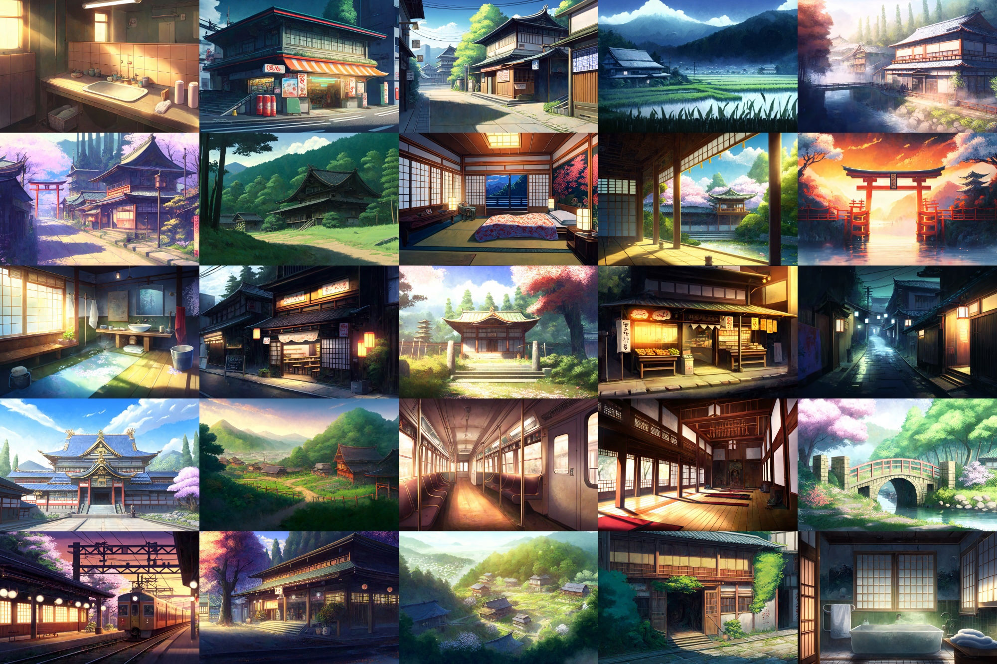 サンプル画像1:【アニメ映画風の和風系の背景】著作権フリーの高解像度画像（100枚）(Game Material Store) [d_268456]