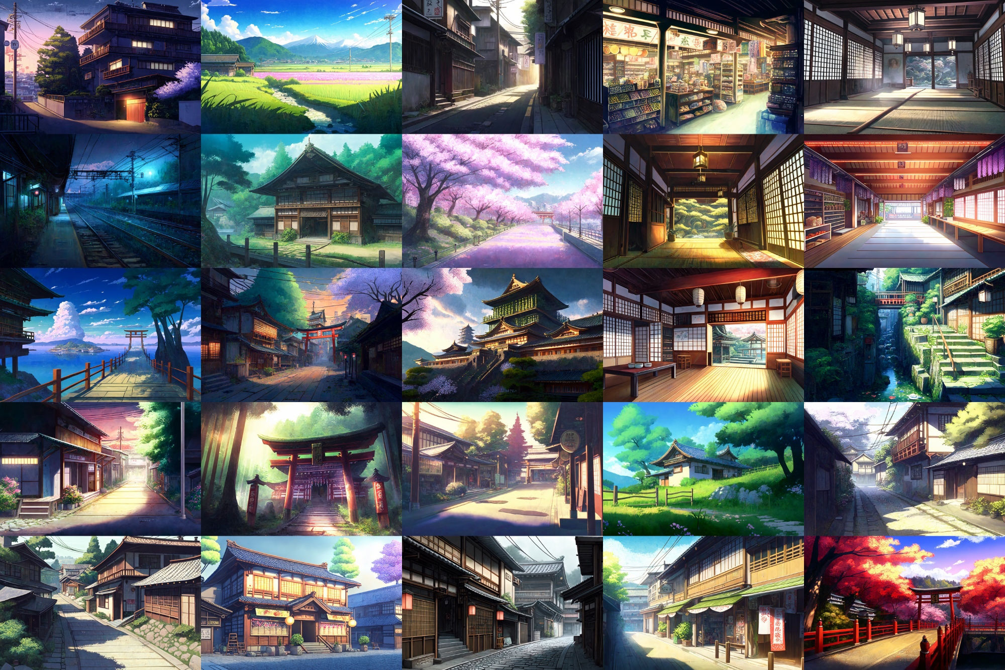 サンプル画像2:【アニメ映画風の和風系の背景】著作権フリーの高解像度画像（100枚）(Game Material Store) [d_268456]