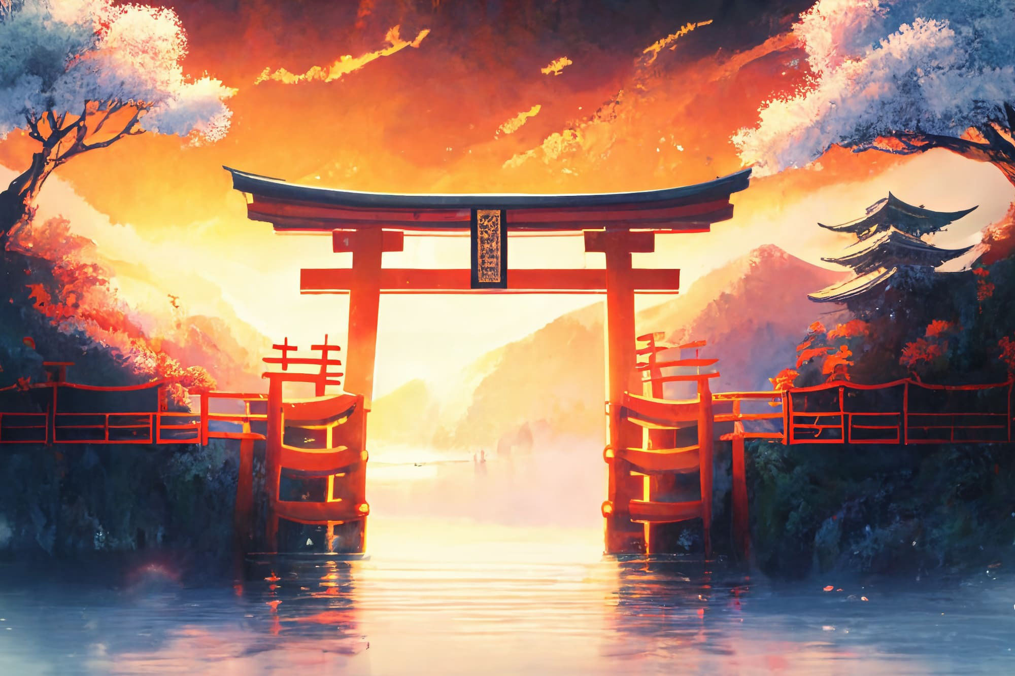 サンプル画像5:【アニメ映画風の和風系の背景】著作権フリーの高解像度画像（100枚）(Game Material Store) [d_268456]