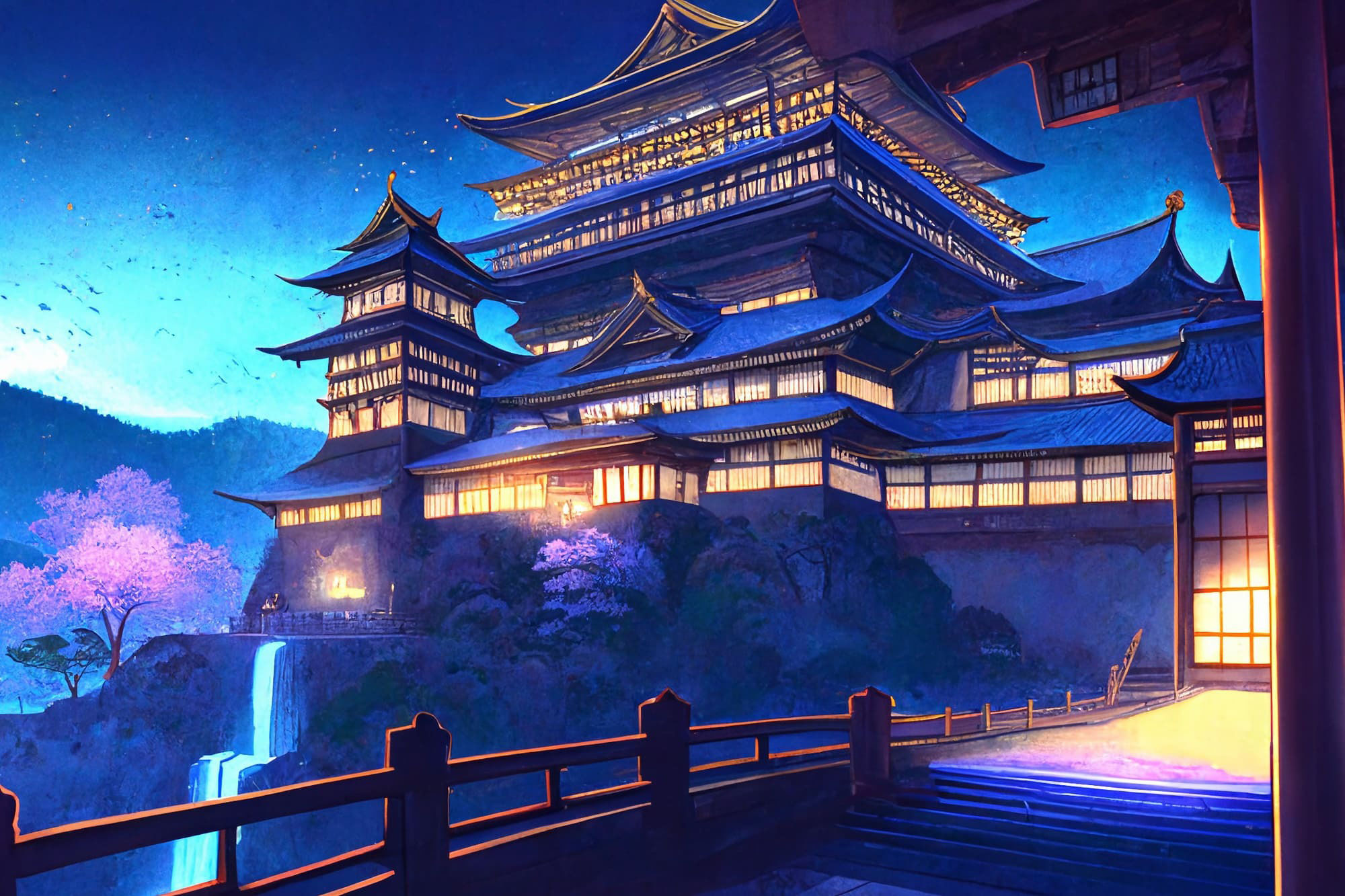 サンプル画像6:【アニメ映画風の和風系の背景】著作権フリーの高解像度画像（100枚）(Game Material Store) [d_268456]