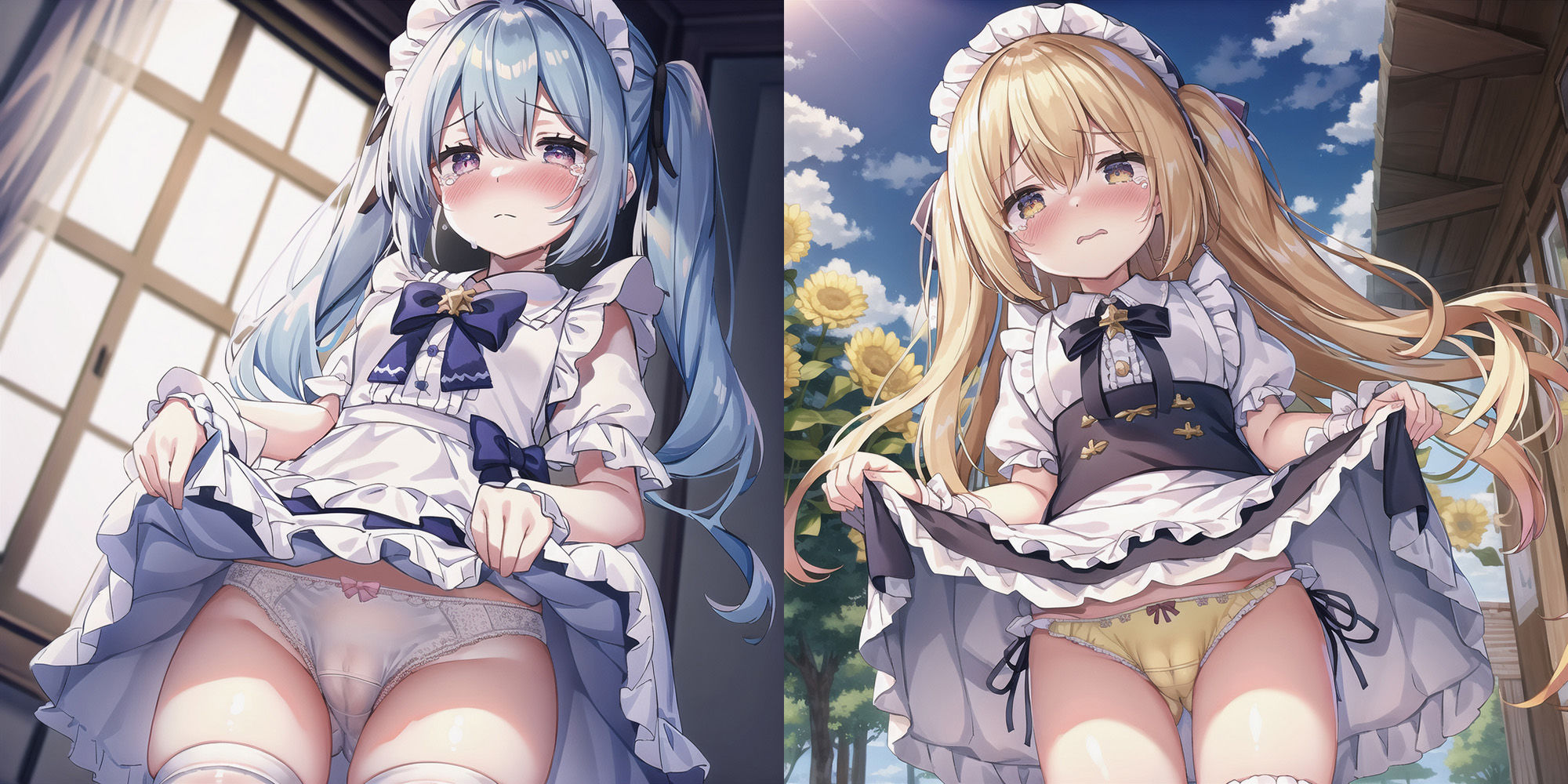 サンプル画像1:メイドちゃんが泣いてもパンツ見るのをやめない！(狼芝居) [d_268636]