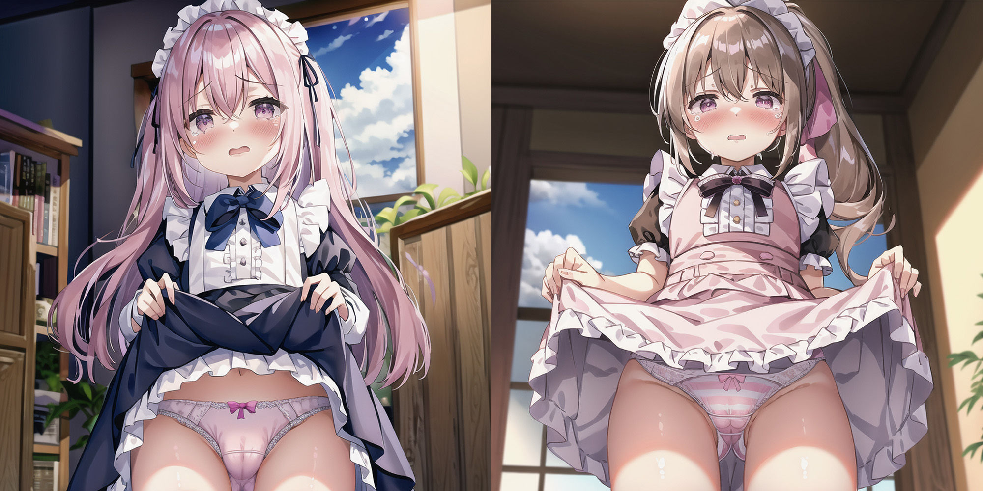 サンプル画像2:メイドちゃんが泣いてもパンツ見るのをやめない！(狼芝居) [d_268636]