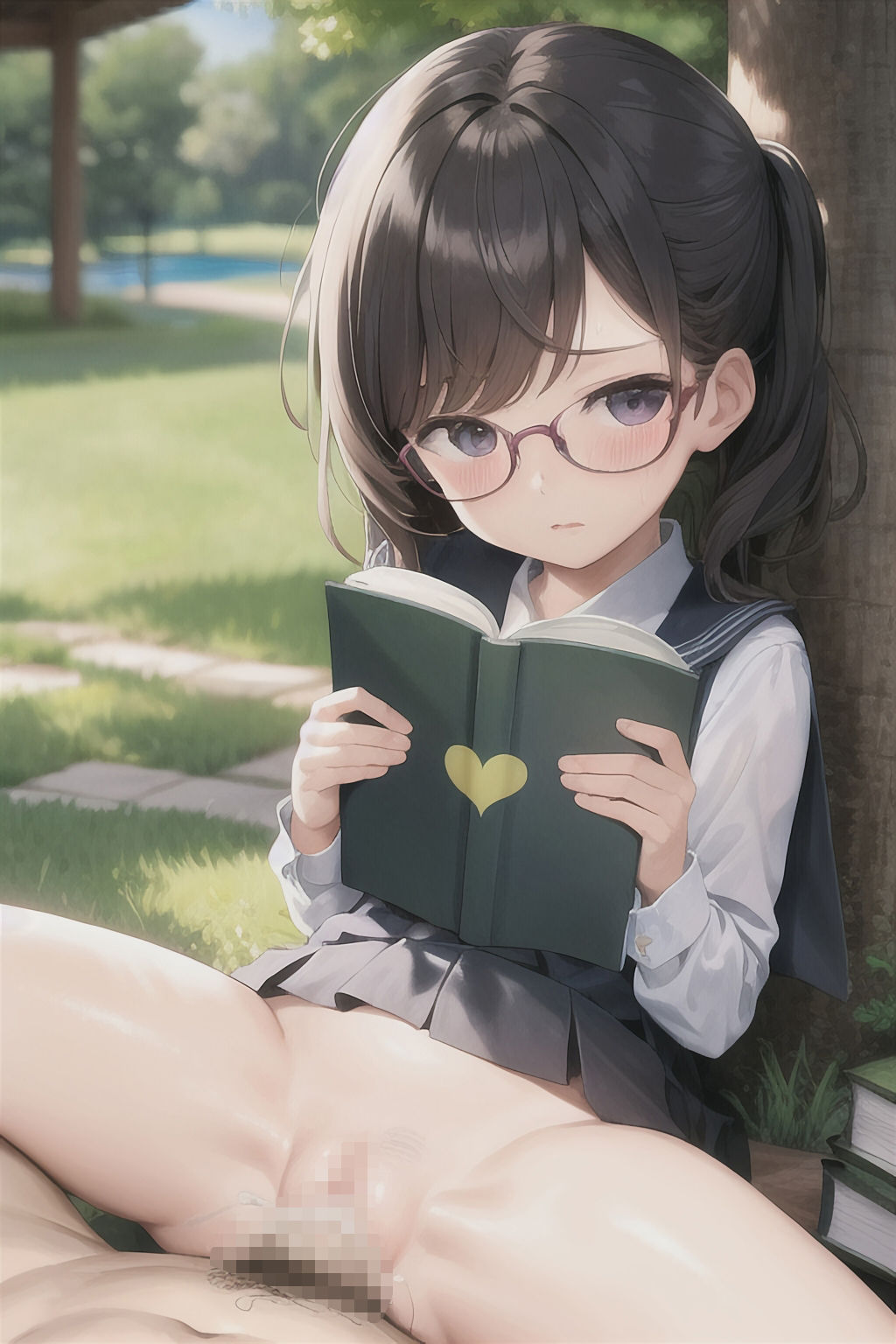 サンプル画像2:図書館ではお静かに！(ジャングルジム) [d_268689]