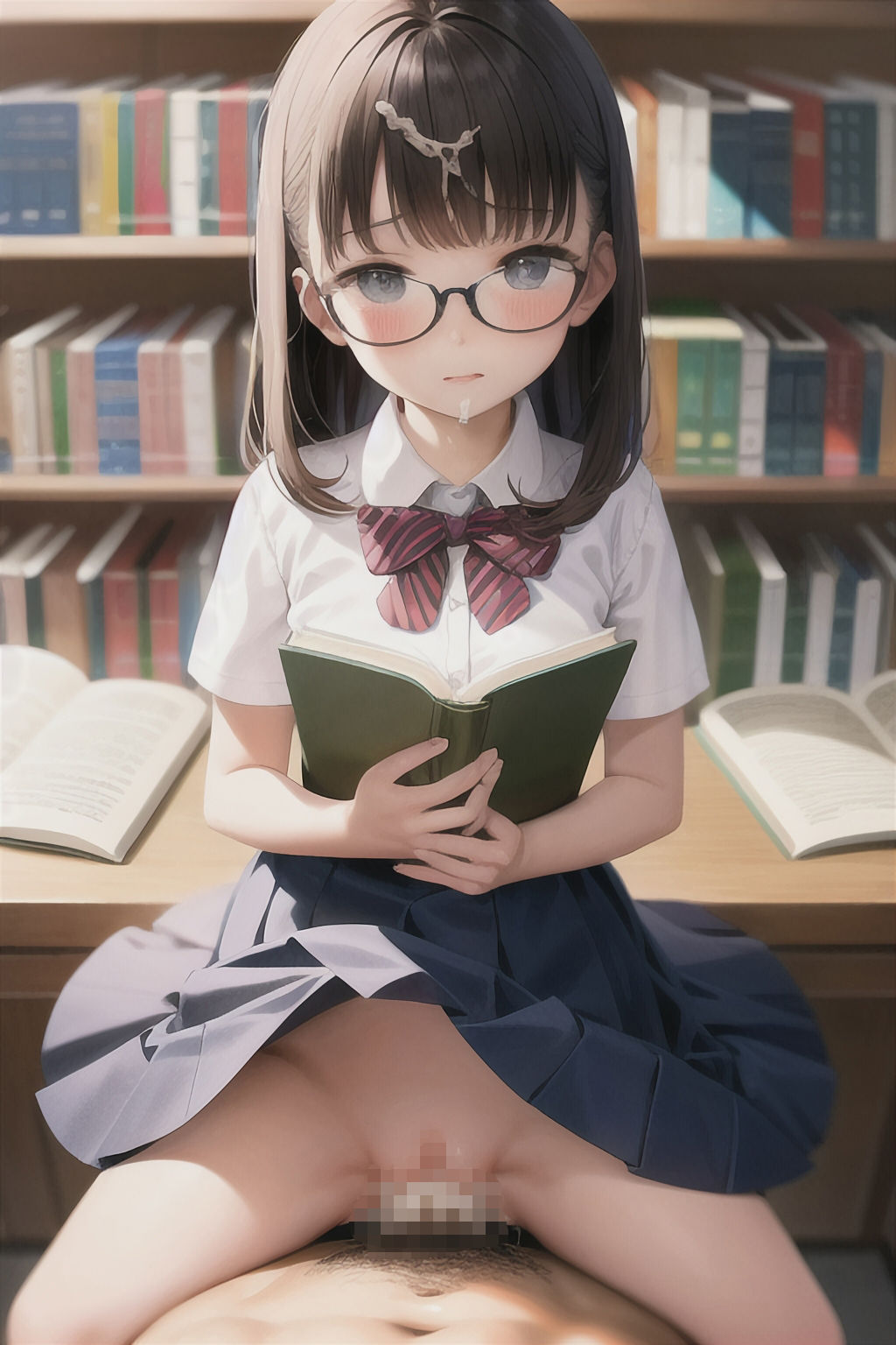 サンプル画像3:図書館ではお静かに！(ジャングルジム) [d_268689]